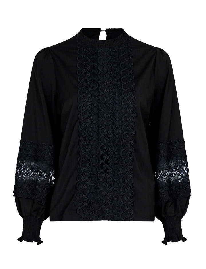 159490 Hanne Embroidery Blouse_Black_Packshot_0