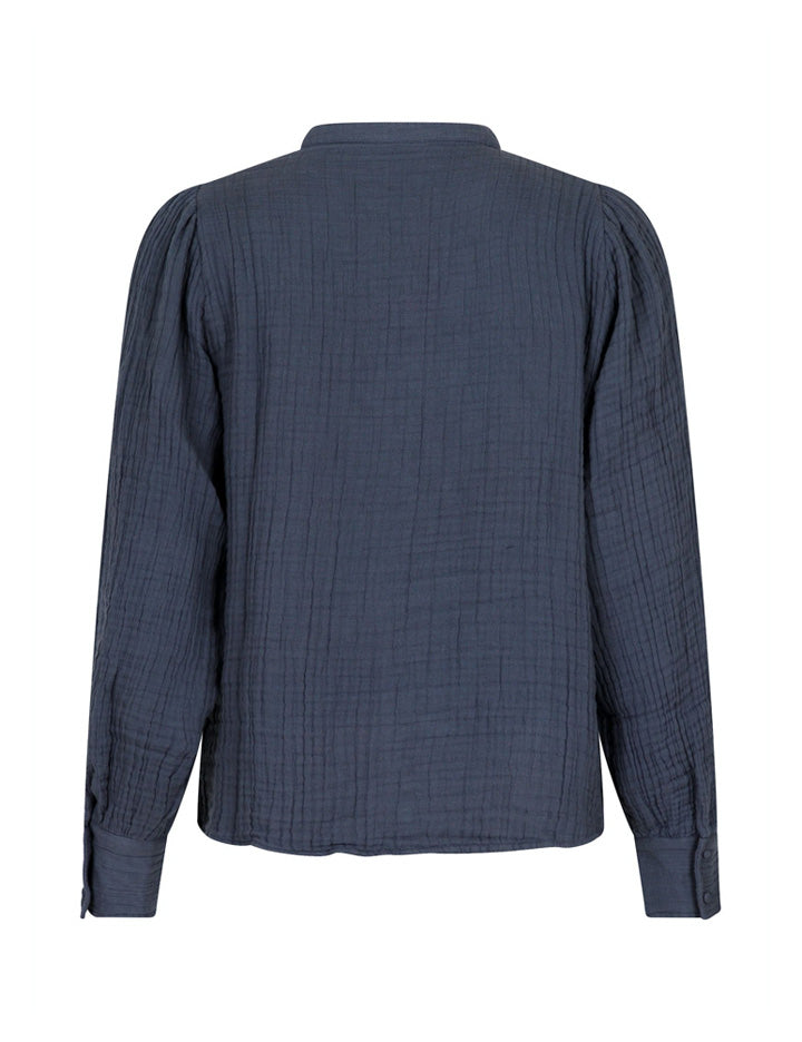 161496 Antia Gauze Blouse_Dark Grey_Packshot_1