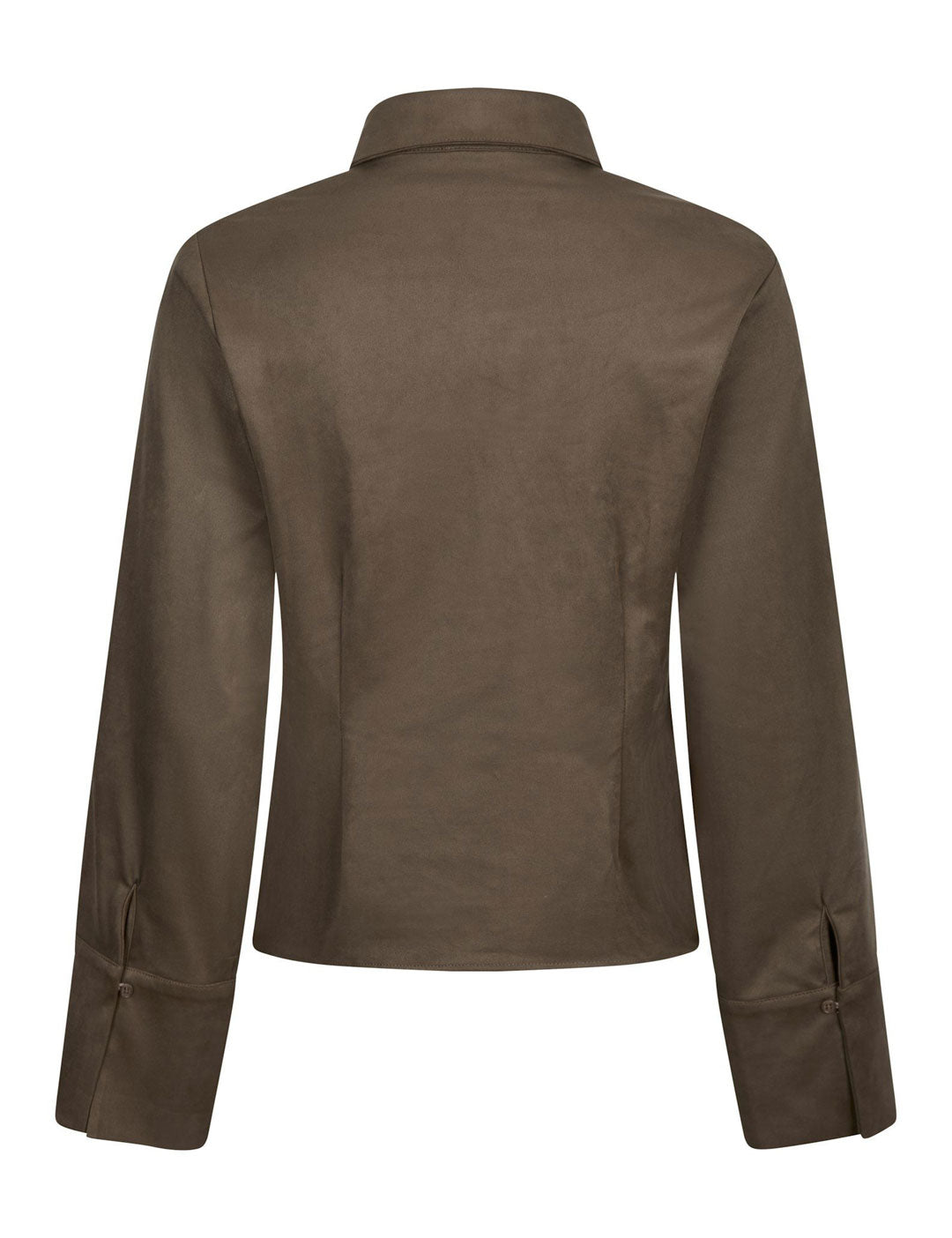 164475 Rosa Faux Suede Shirt_Dark brown_Packshot_1