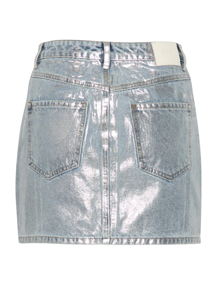 10909681 CoatyGZ short skirt_Coated silver blue wash_Packshot_1