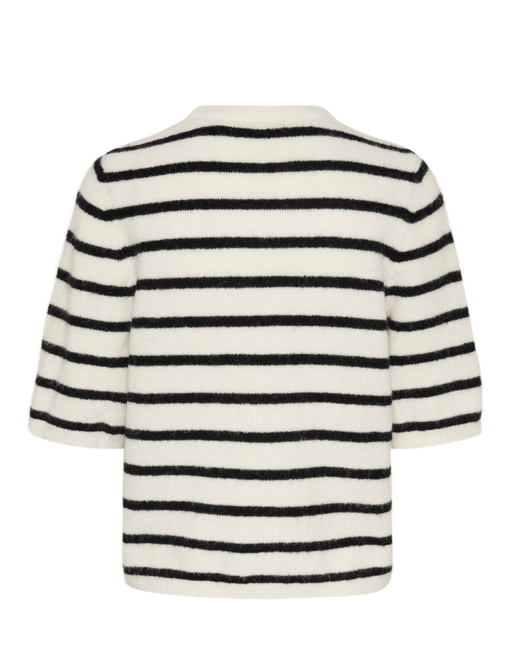 10909814 AlphaGZ ss tee striped NOOS_Ivory black striped_Packshot_1
