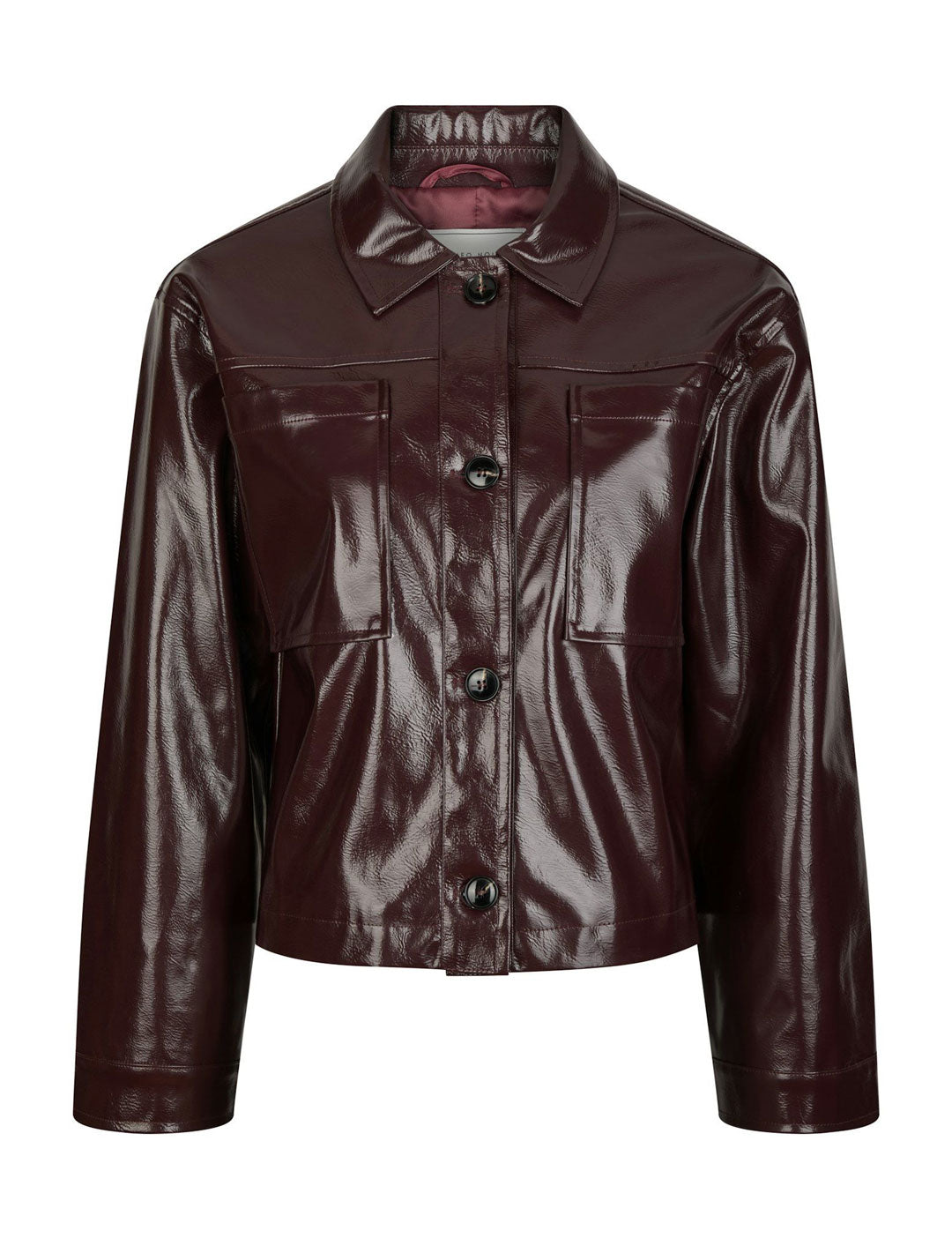 164794 Emilia Patent Jacket_Burgundy_Packshot_0