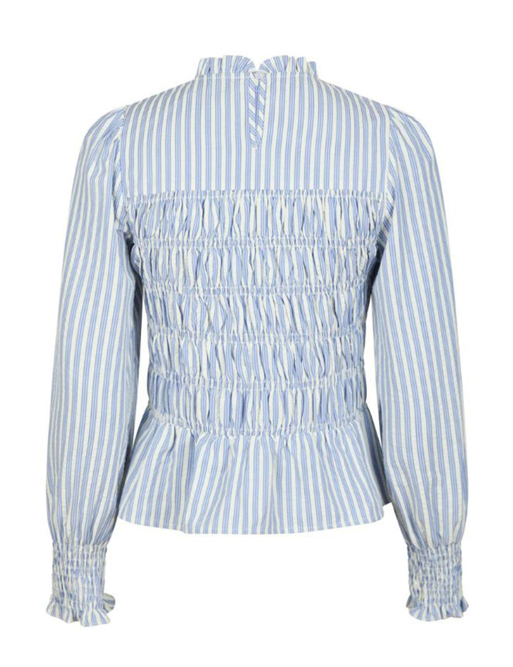166191 Dossa Stripe Smock Blouse_Light Blue_Packshot_1