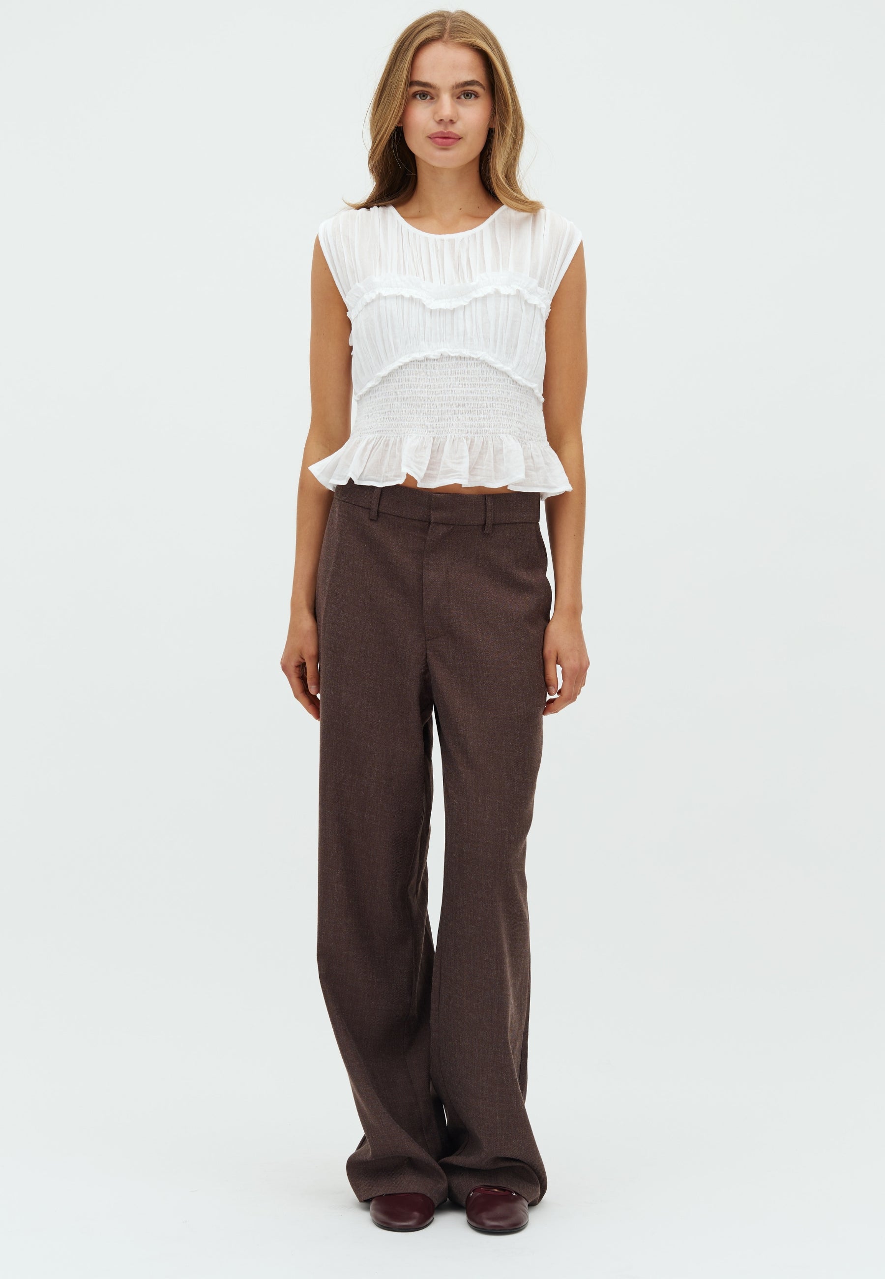 166233 Piril S Voile Top_White_Model_2