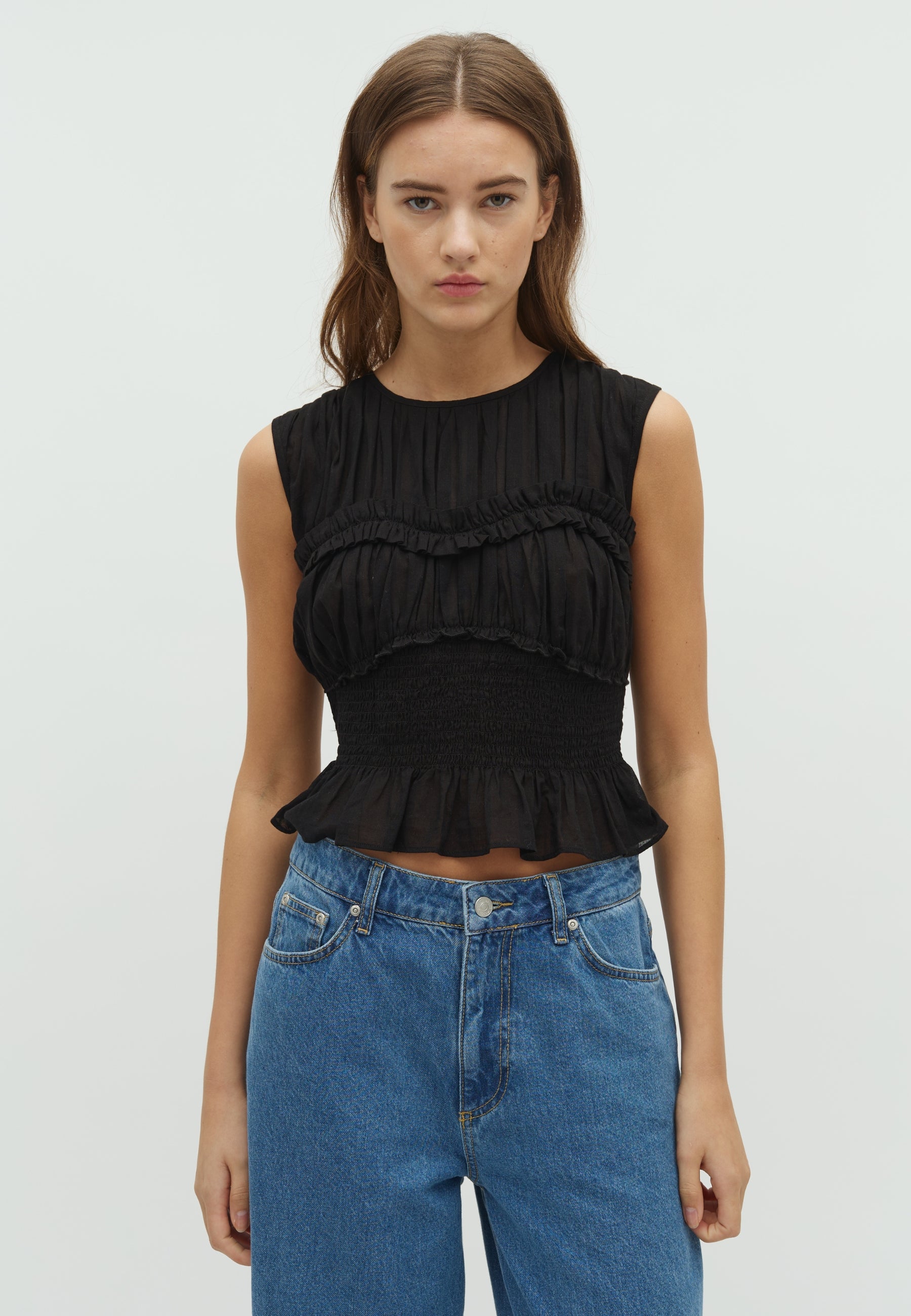 166233 Piril S Voile Top_Black_Model_0