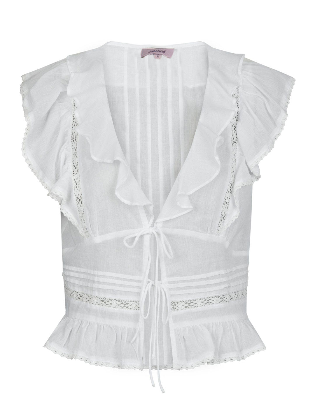 166234 Petali S Voile Top_White_Packshot_0