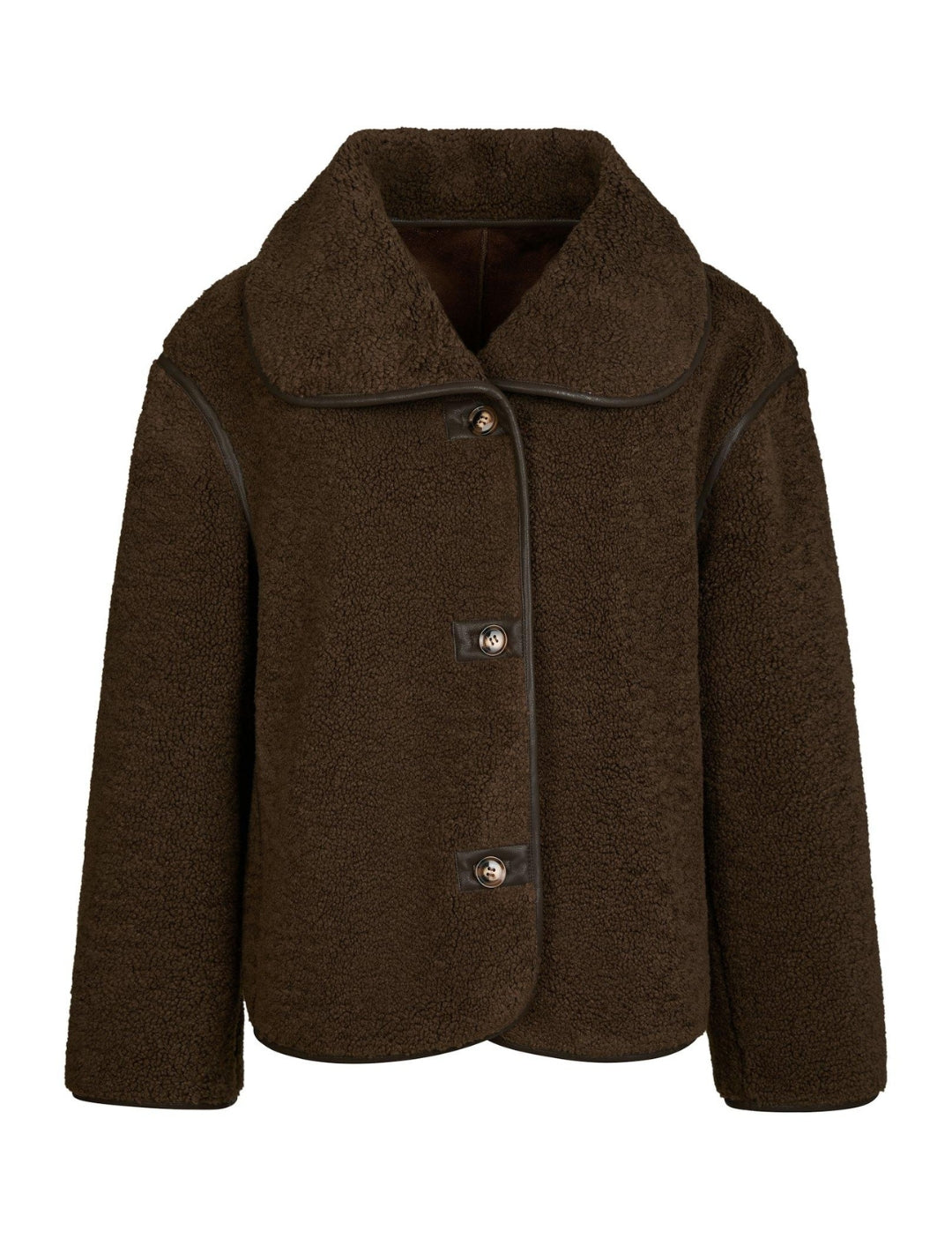166397 Admund Teddy Jacket_Dark brown_Packshot_0