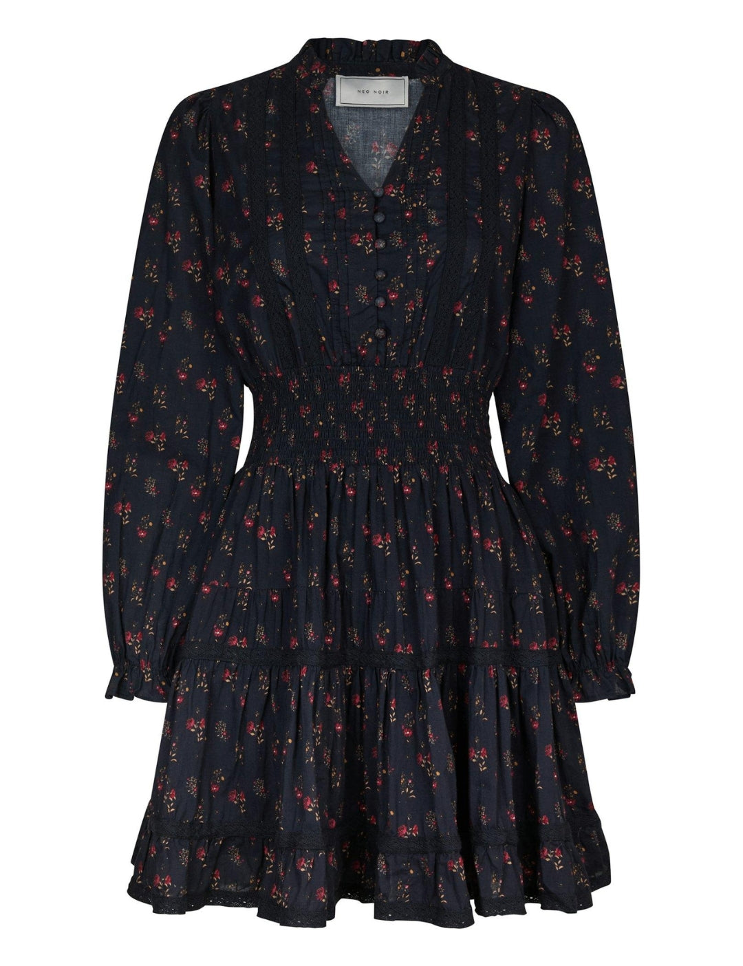 166552 Cornell Fine Print Dress_Dark Navy_Packshot_0