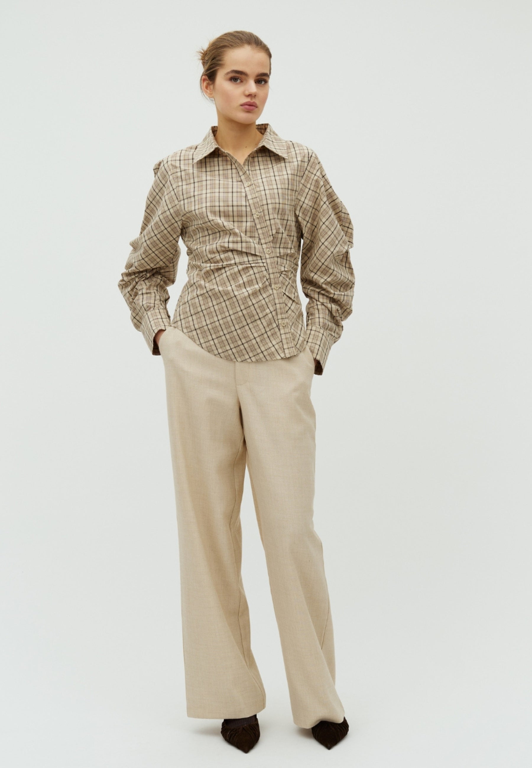 167177 Ammett Melange Pants_Beige Melange_Model_0