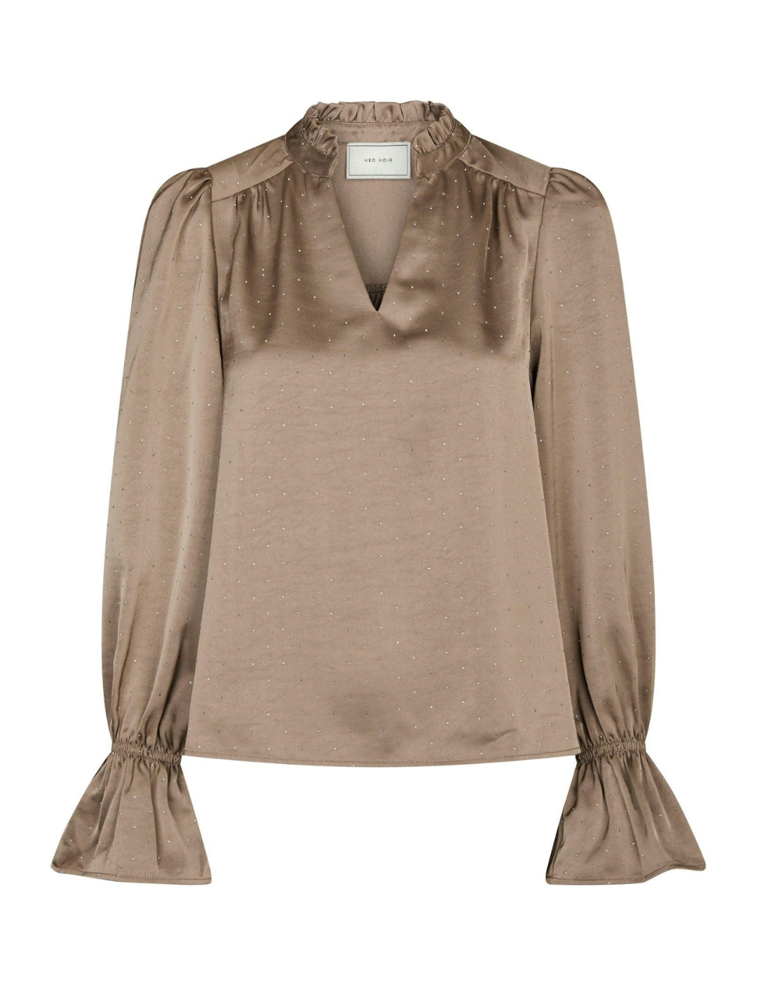166578 Amara Heavy Sateen Bedaz Blouse_Dark Taupe_Packshot_0