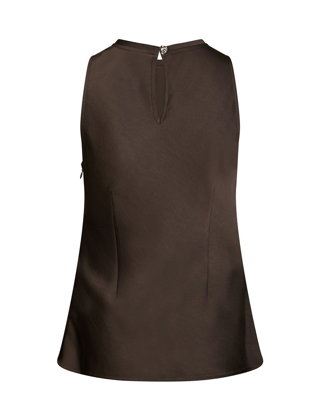 167452 Kelina Heavy Satin Top_Dark brown_Packshot_1