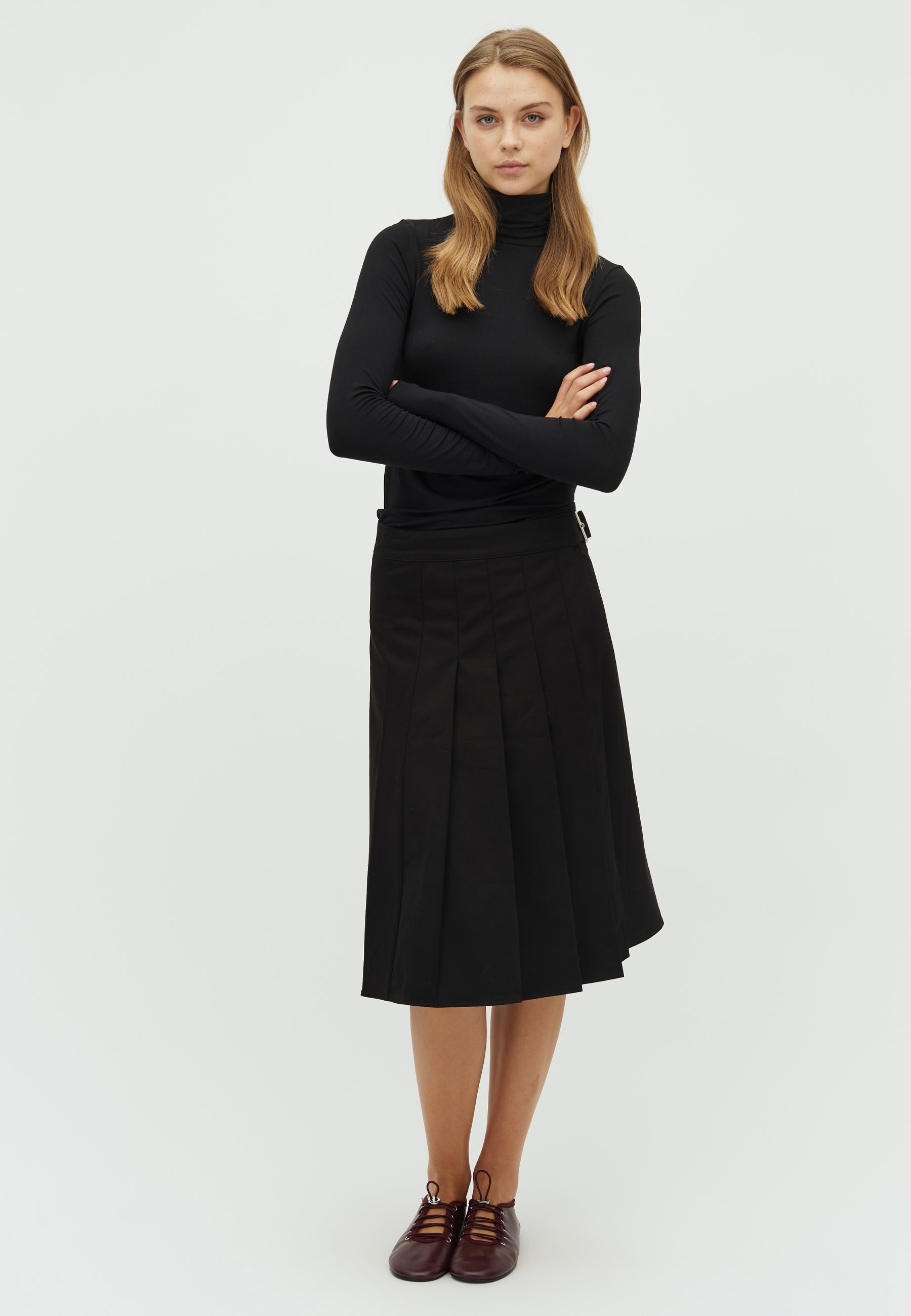 167444 Misilla Twill Skirt_Black_Model_0