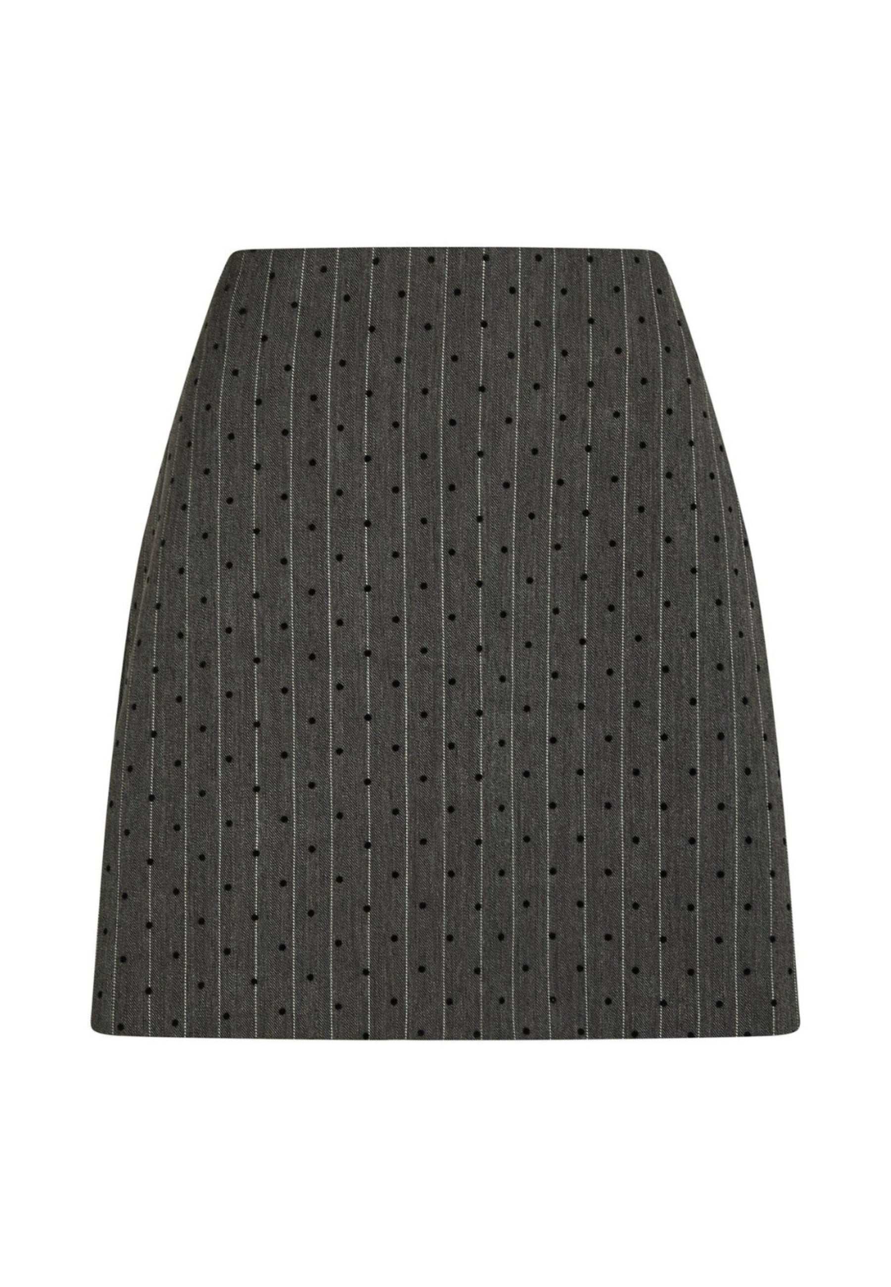 167439 Joe Mini Dot Skirt_DARK GREY MELANGE_Packshot_0