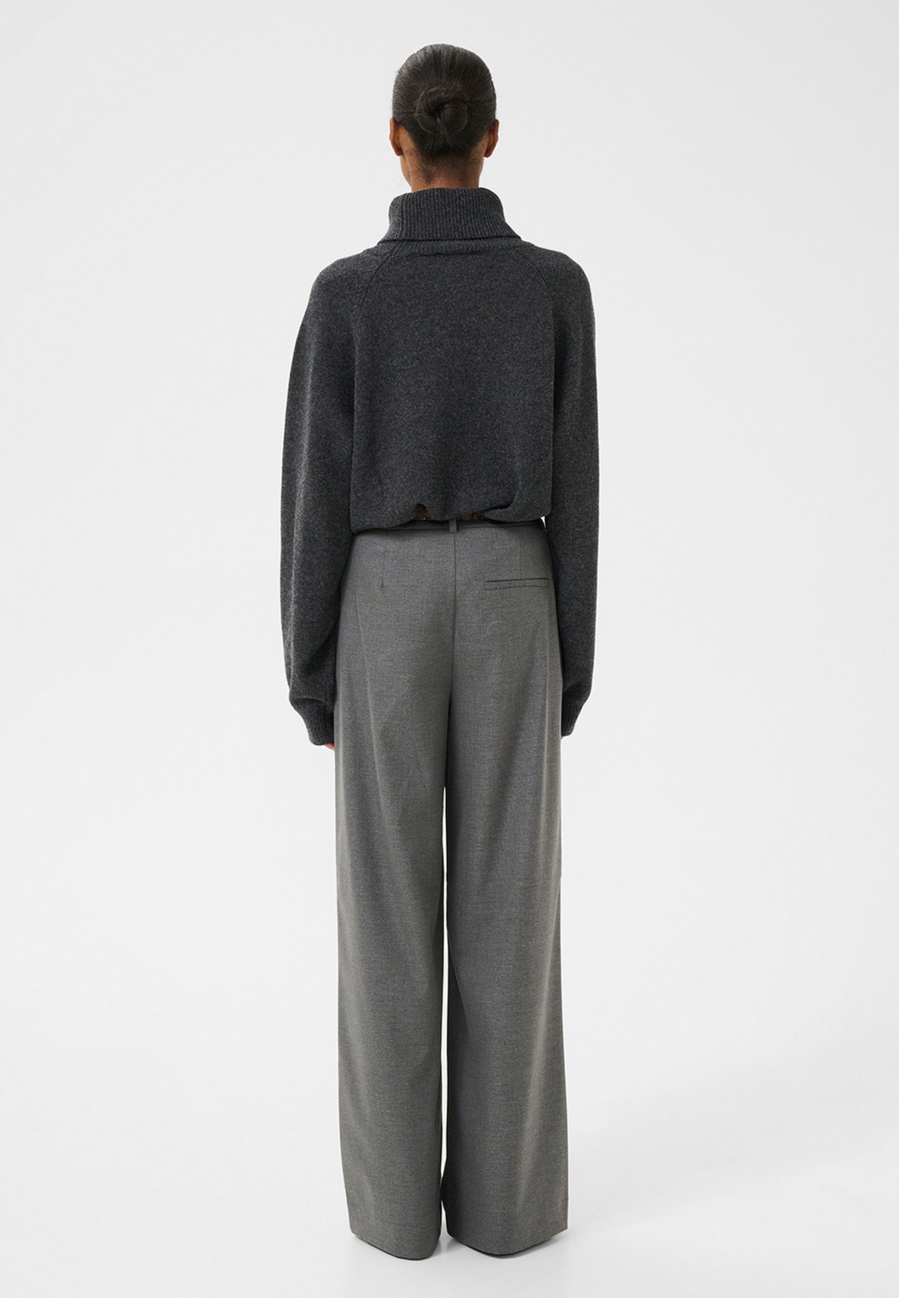 10910494 GZpaula MW wide pants NOOS_Dark grey melange_Model_3