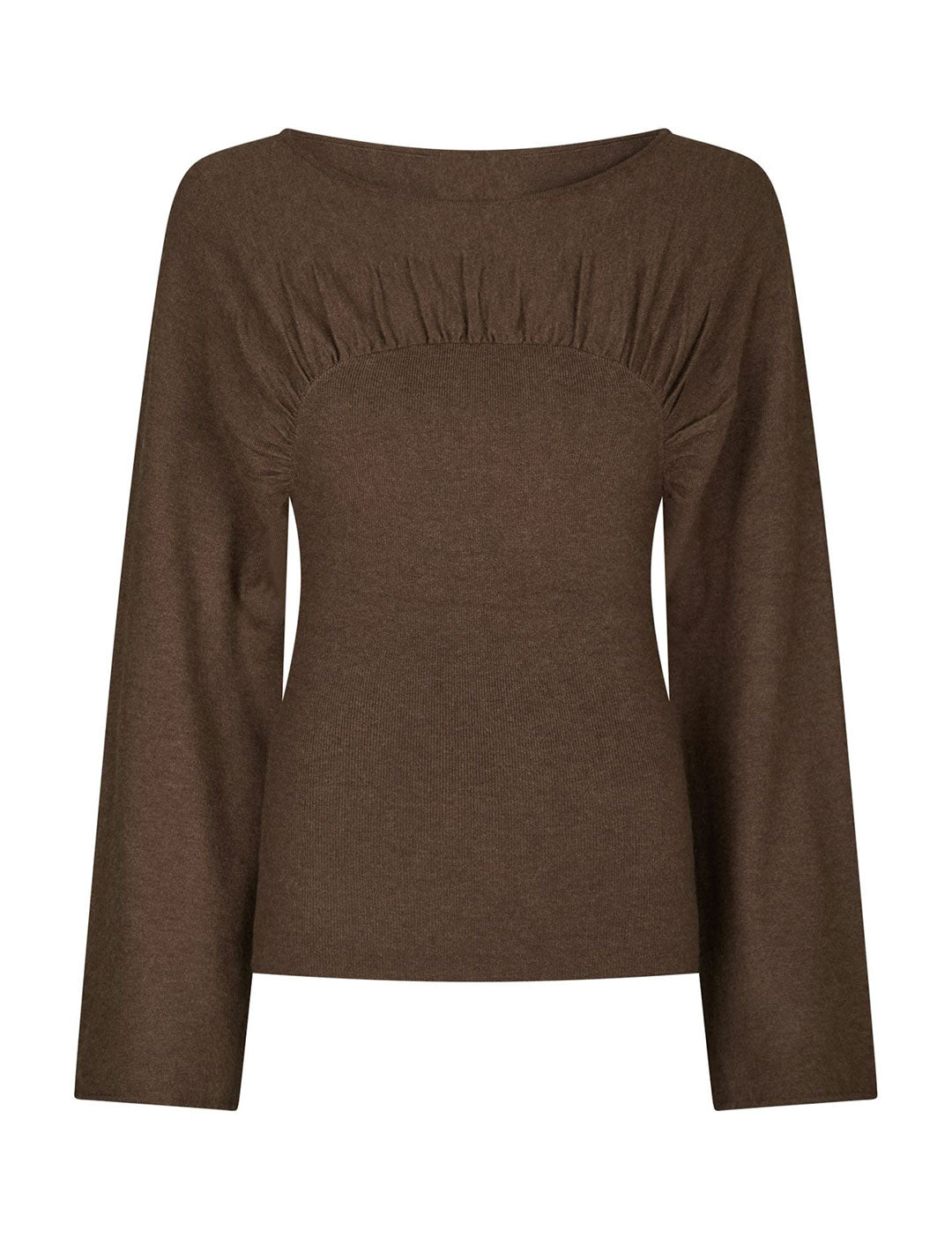 168651 Laiba Knit Blouse_Brown Melange_Packshot_0