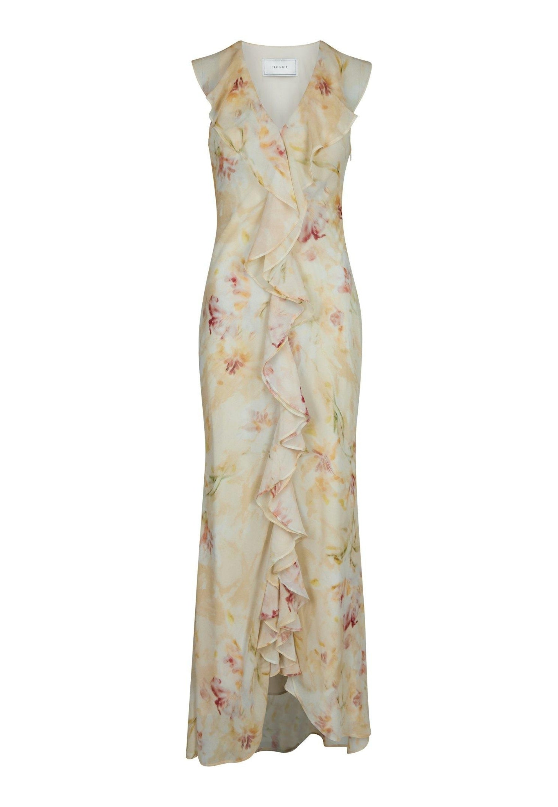 167616 Zella Chiffon Print Dress_Dusty Yellow_Packshot_0