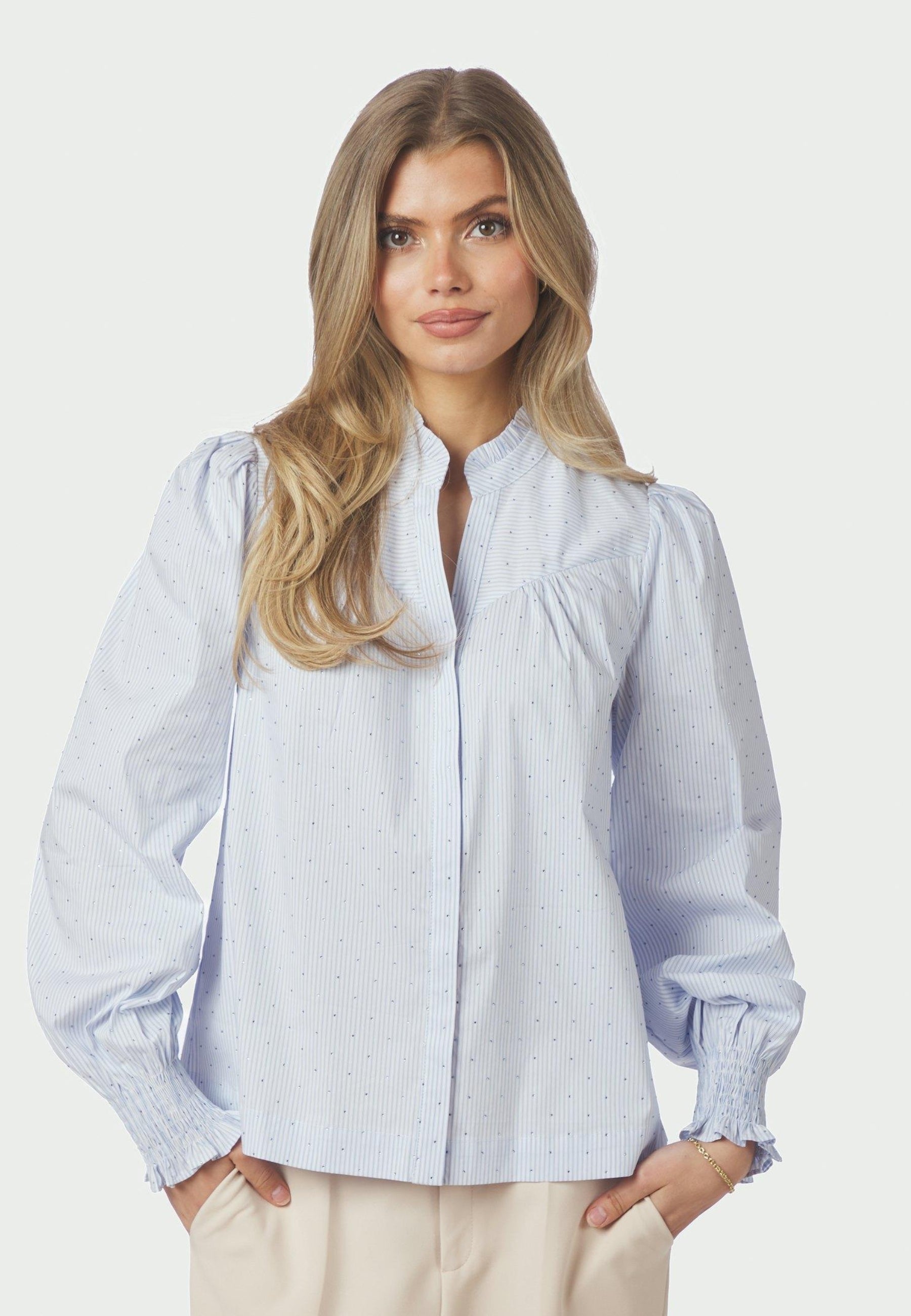 167292 Astrida Stripe Stone Blouse_Light Blue_Model_1