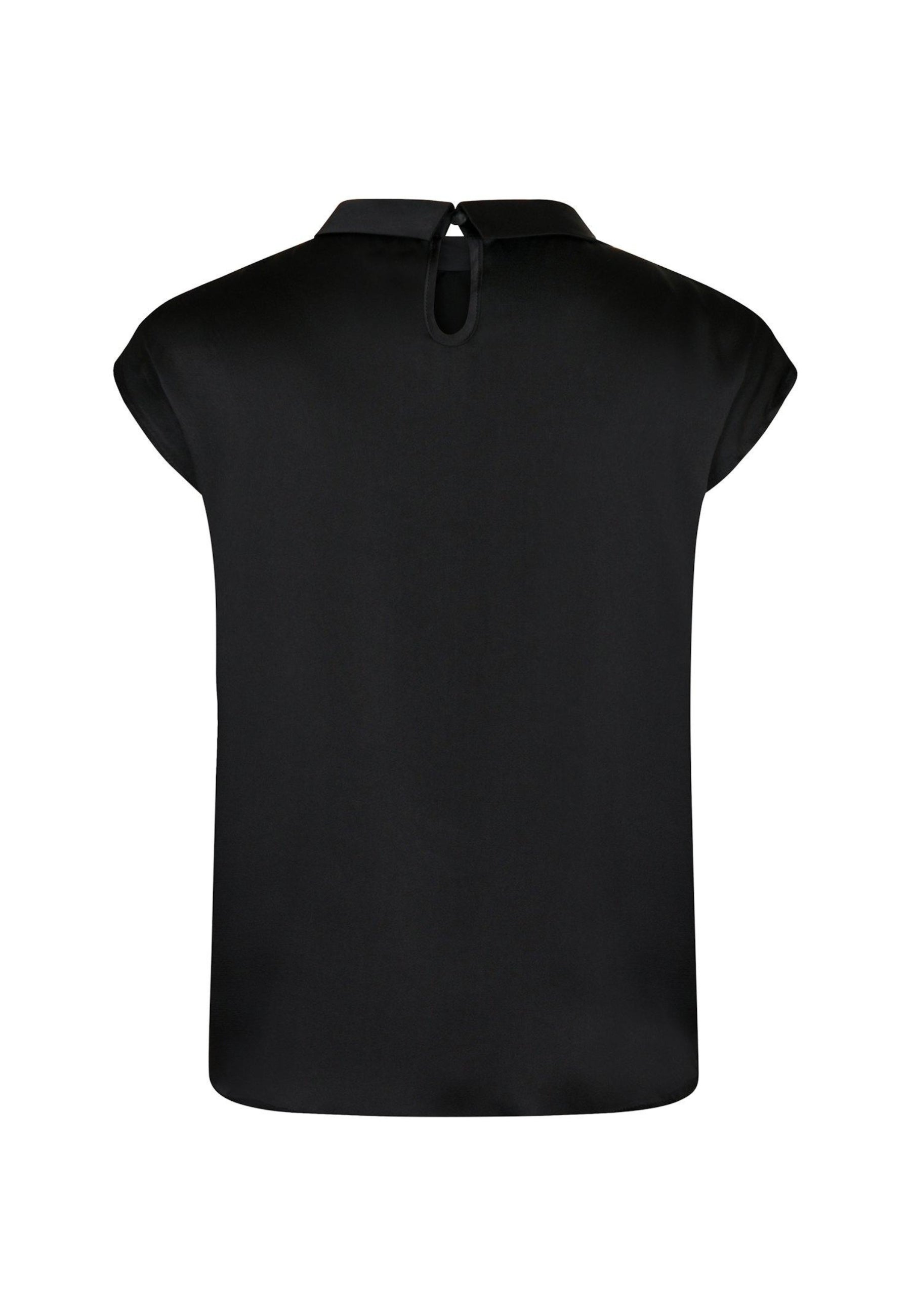 160990 Fleur Drapy Satin Blouse_Black_Packshot_1