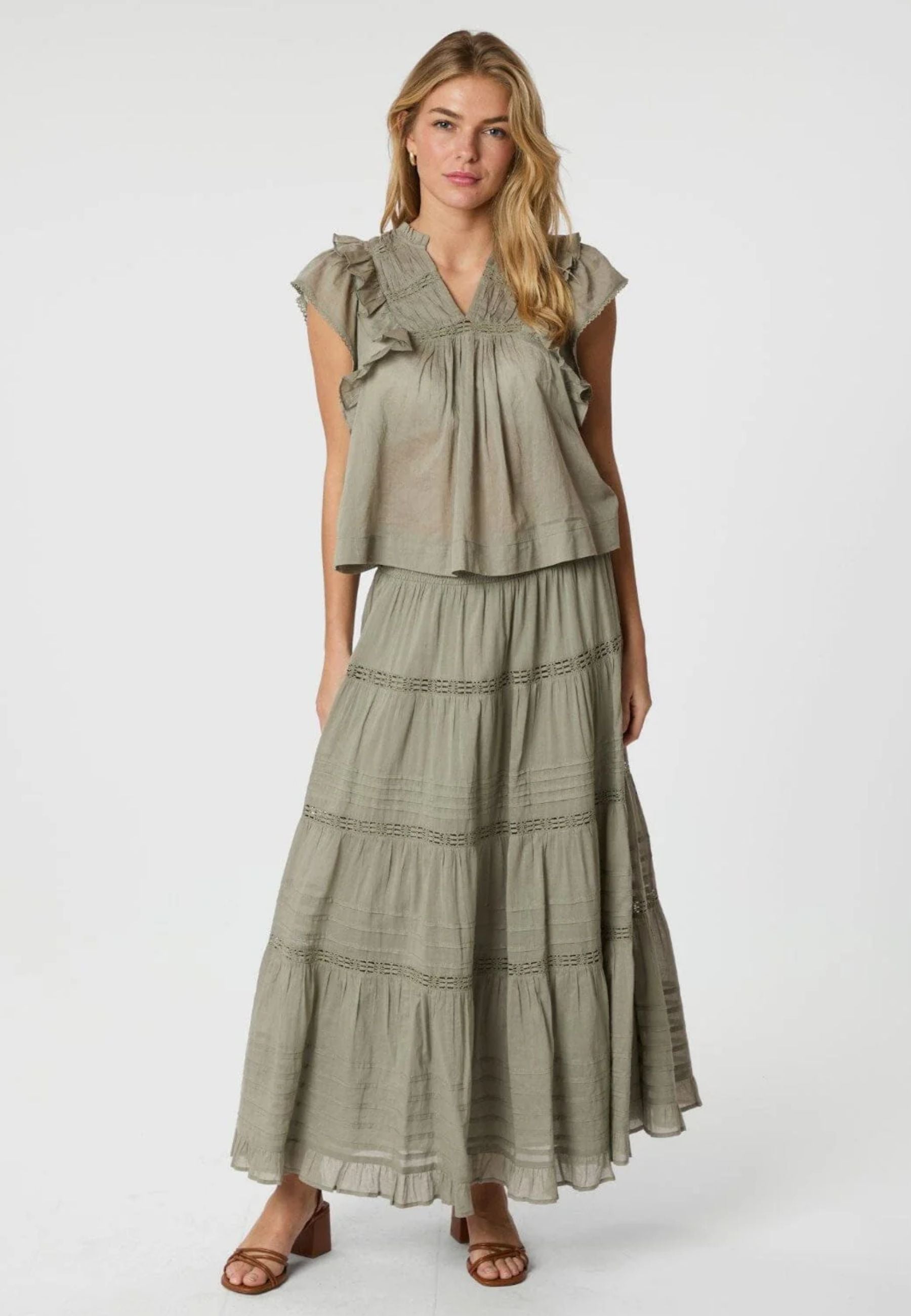 Køb Neo Noir Felicia S Voile Nederdel - Smoke Green | MESSAGE