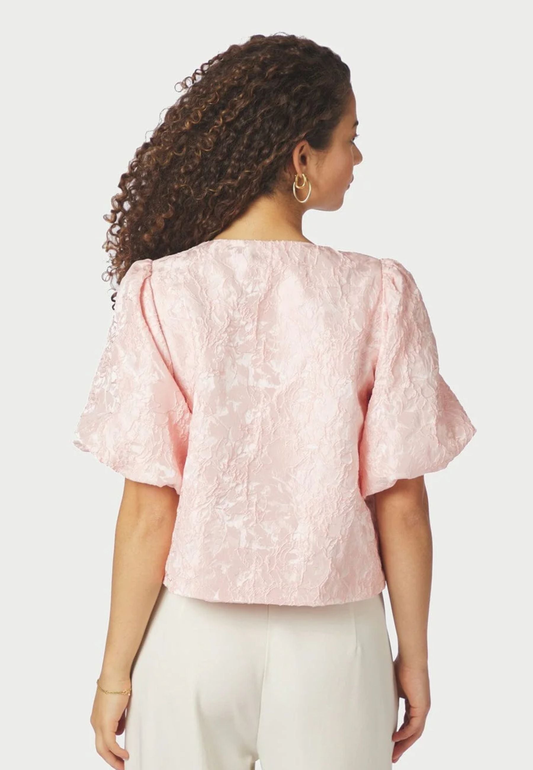 168844 Aisa Soft Brocade Blouse_Light pink_Model_2