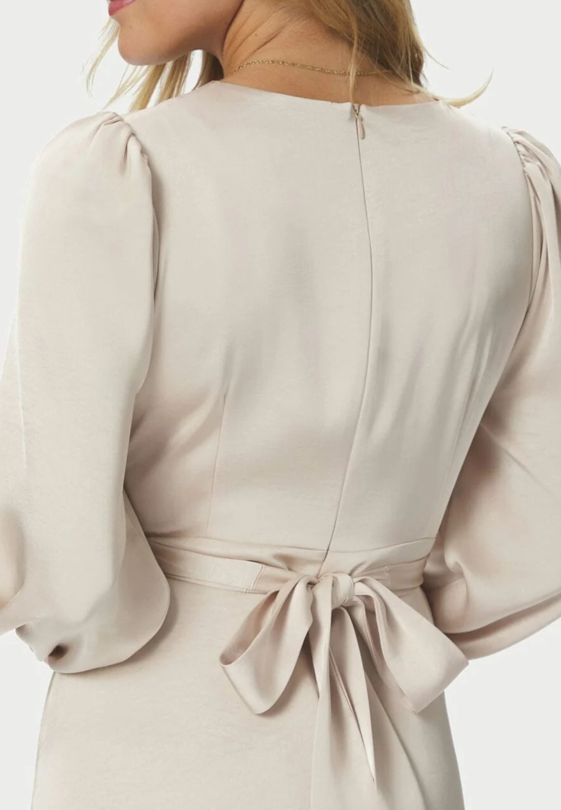 168431 Bretti Heavy Sateen Dress_Champagne_Model_1