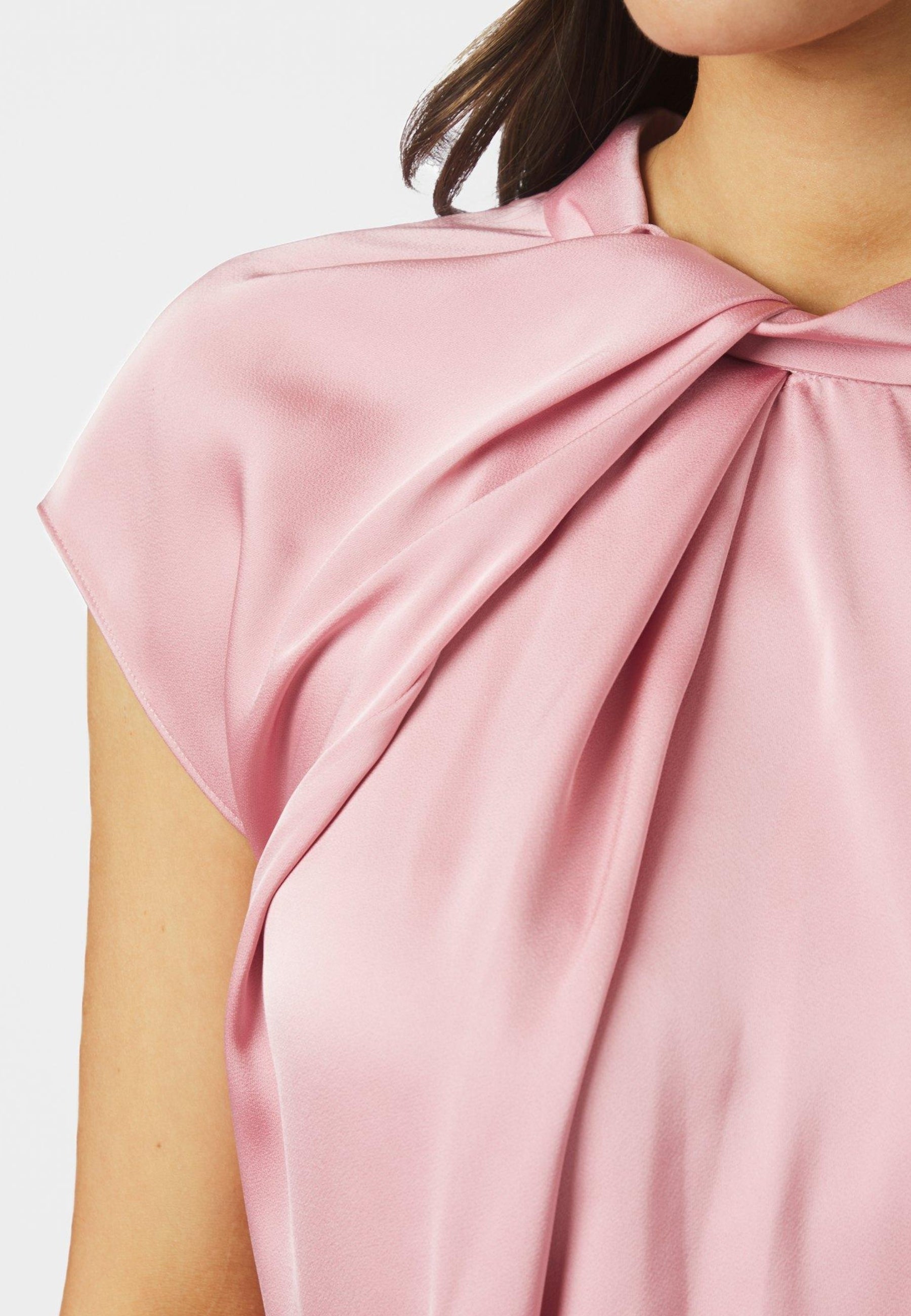 160990 Fleur Drapy Satin Blouse_Light Pink_Model_1