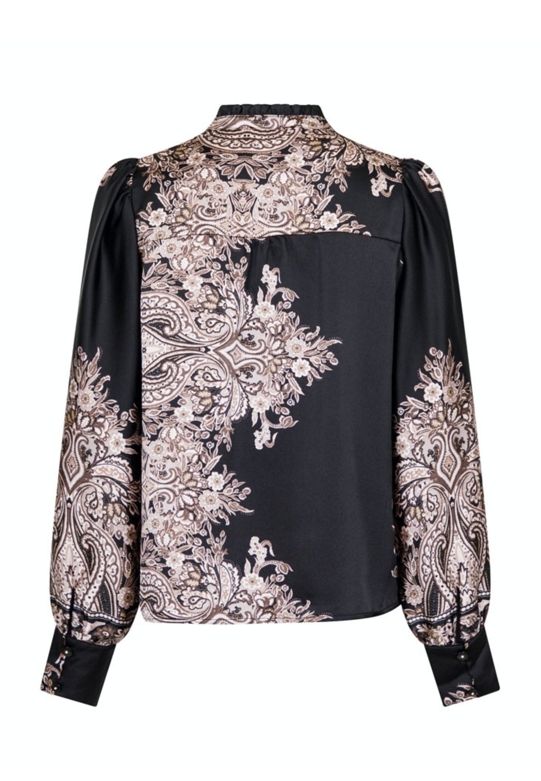 160960 Massima Paisley Border Blouse_Black_Packshot_1