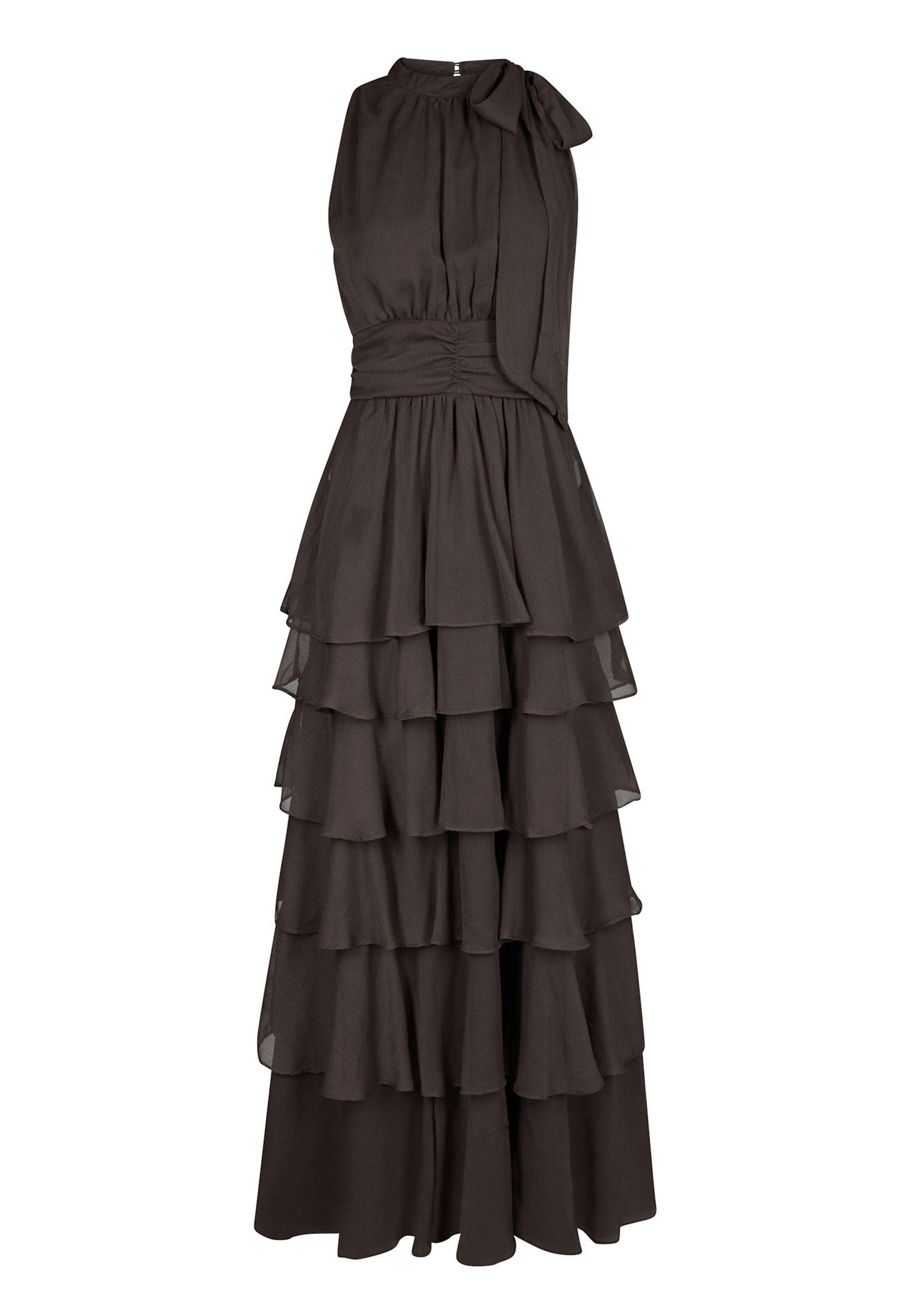 169167 Tarli Solid Chiffon Dress_Dusty Brown_Packshot_0