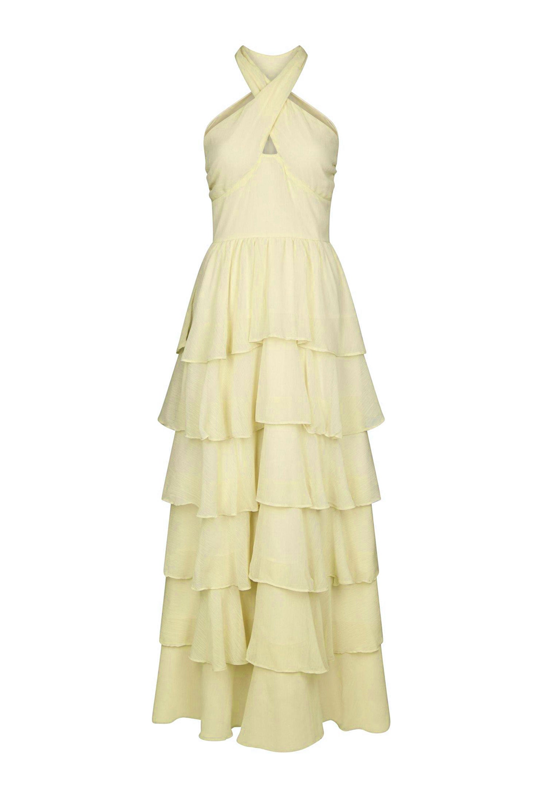 169163 Leoini Solid Chiffon Dress_Light Yellow_Packshot_0