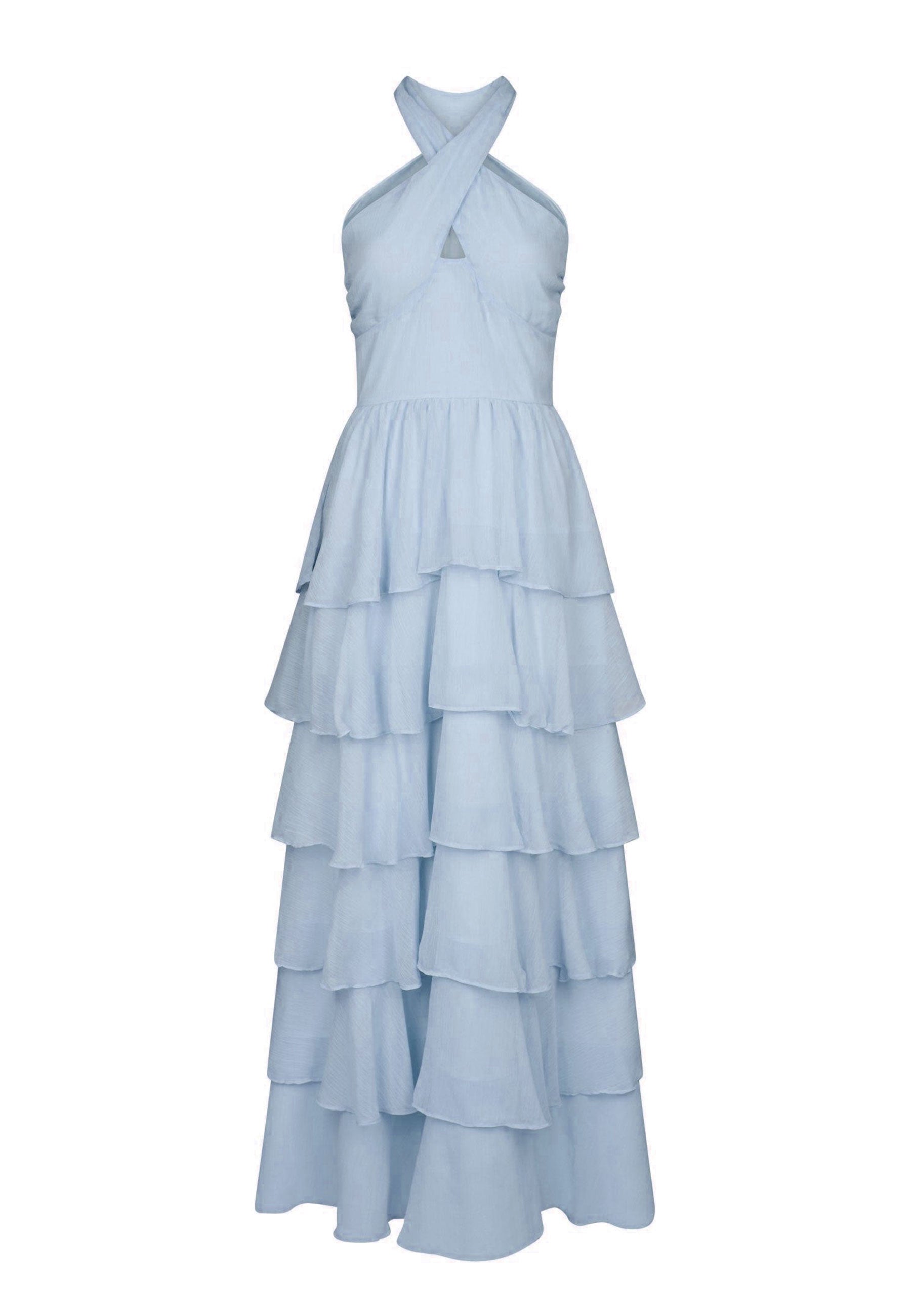 169163 Leoini Solid Chiffon Dress_Light Blue_Packshot_0