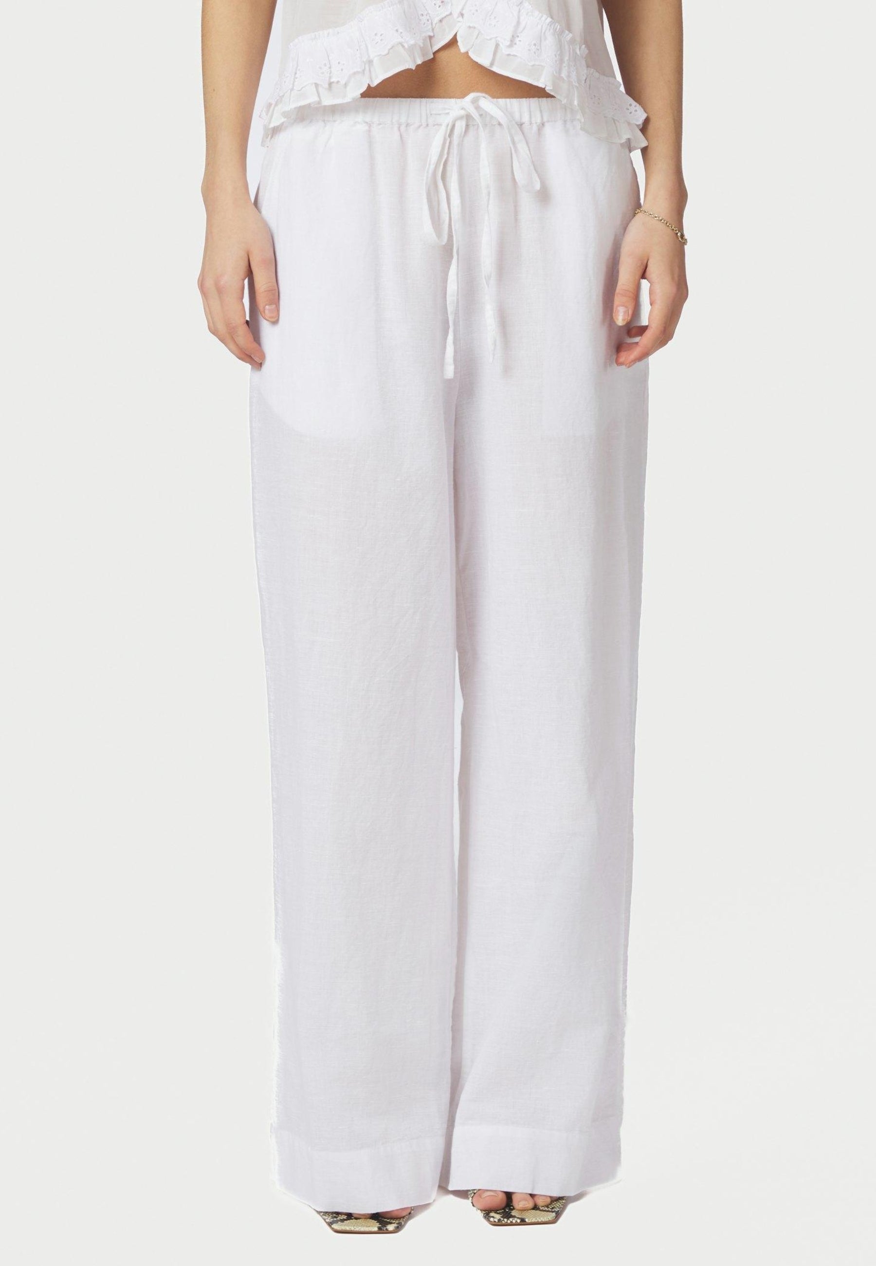 167698 Heifa Linen Pants_White_Model_2