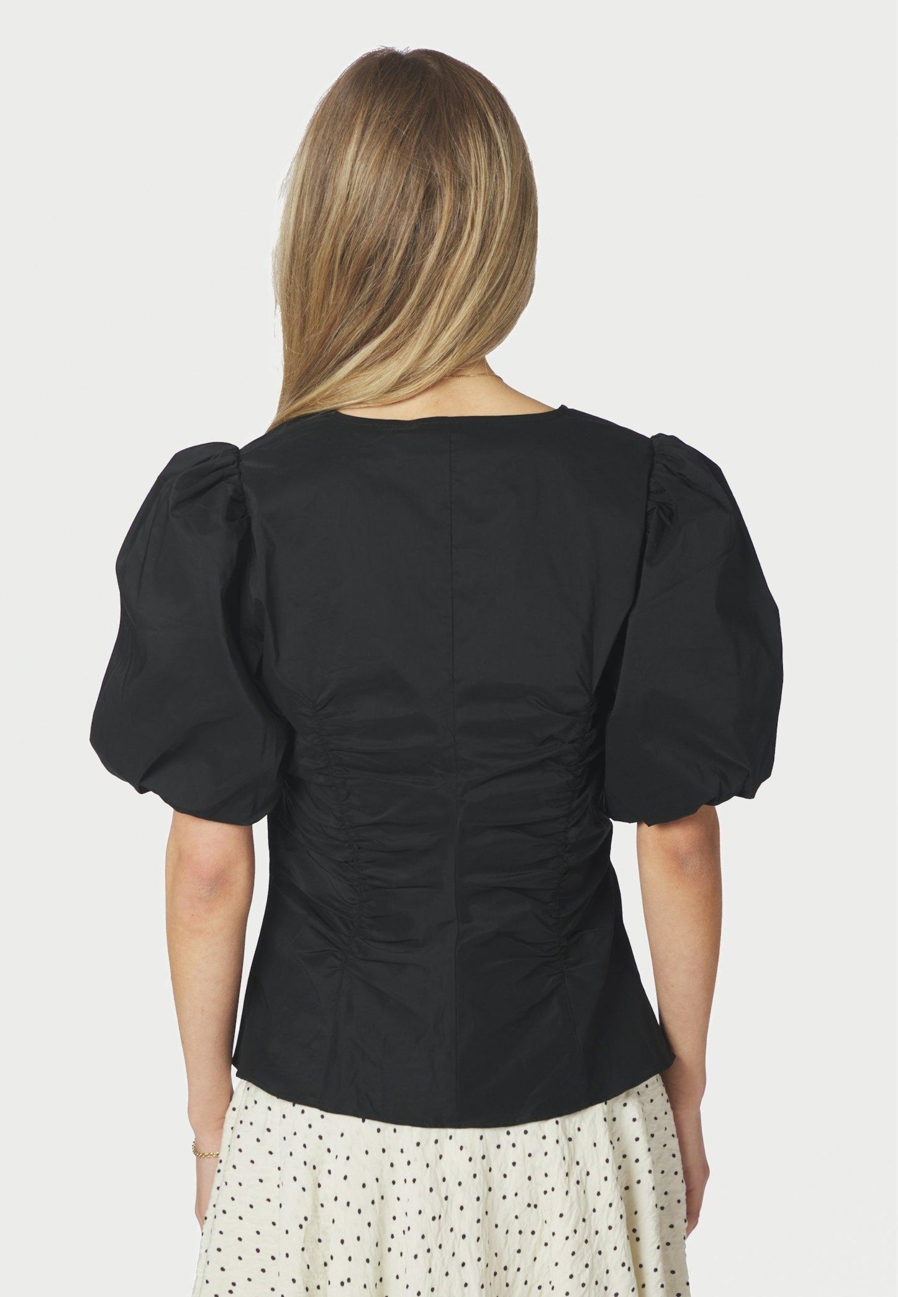 167568 Zaria Poplin Blouse_Black_Model_2