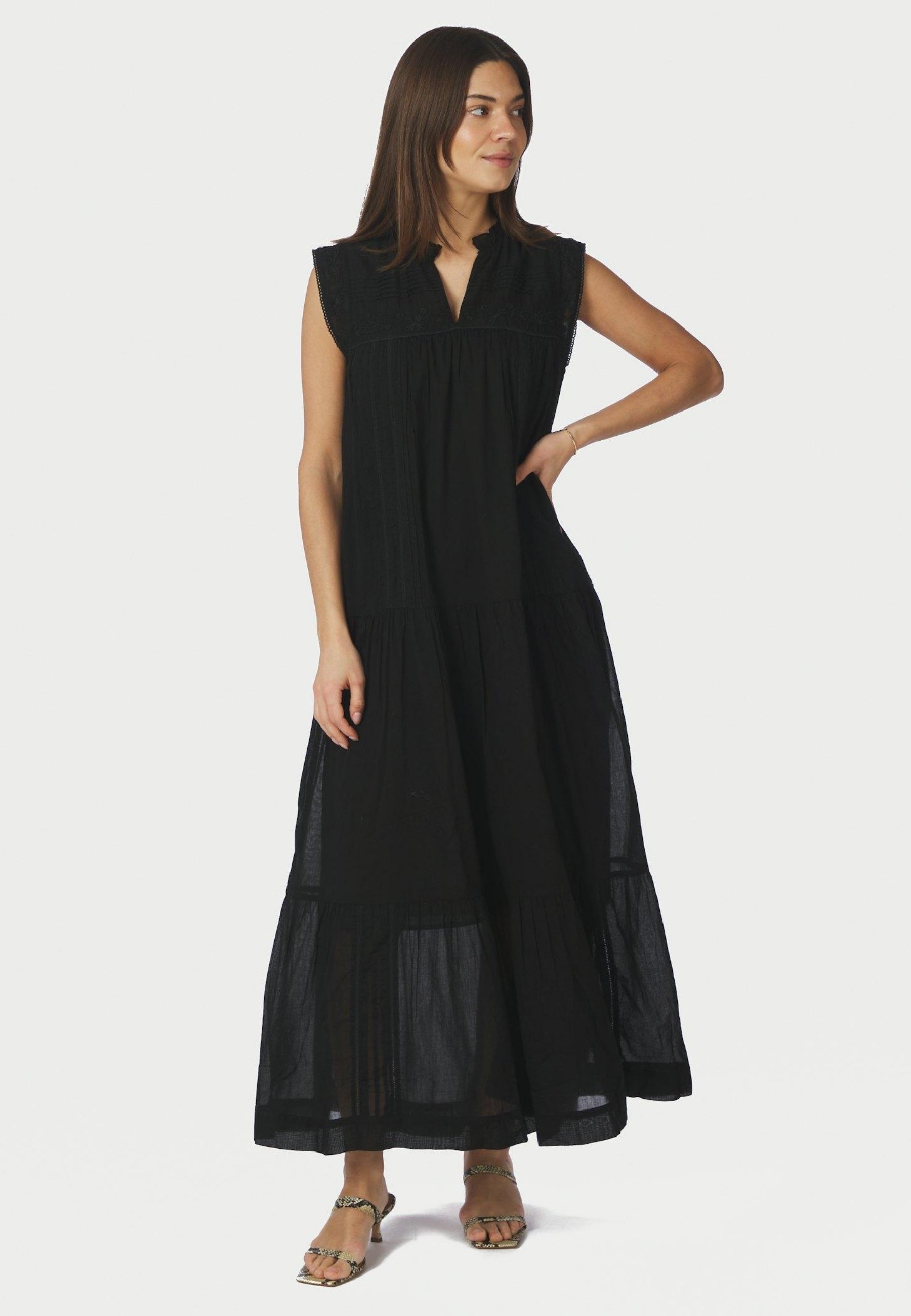 169064 Veana S Voile Maxi Dress_Black_Model_0