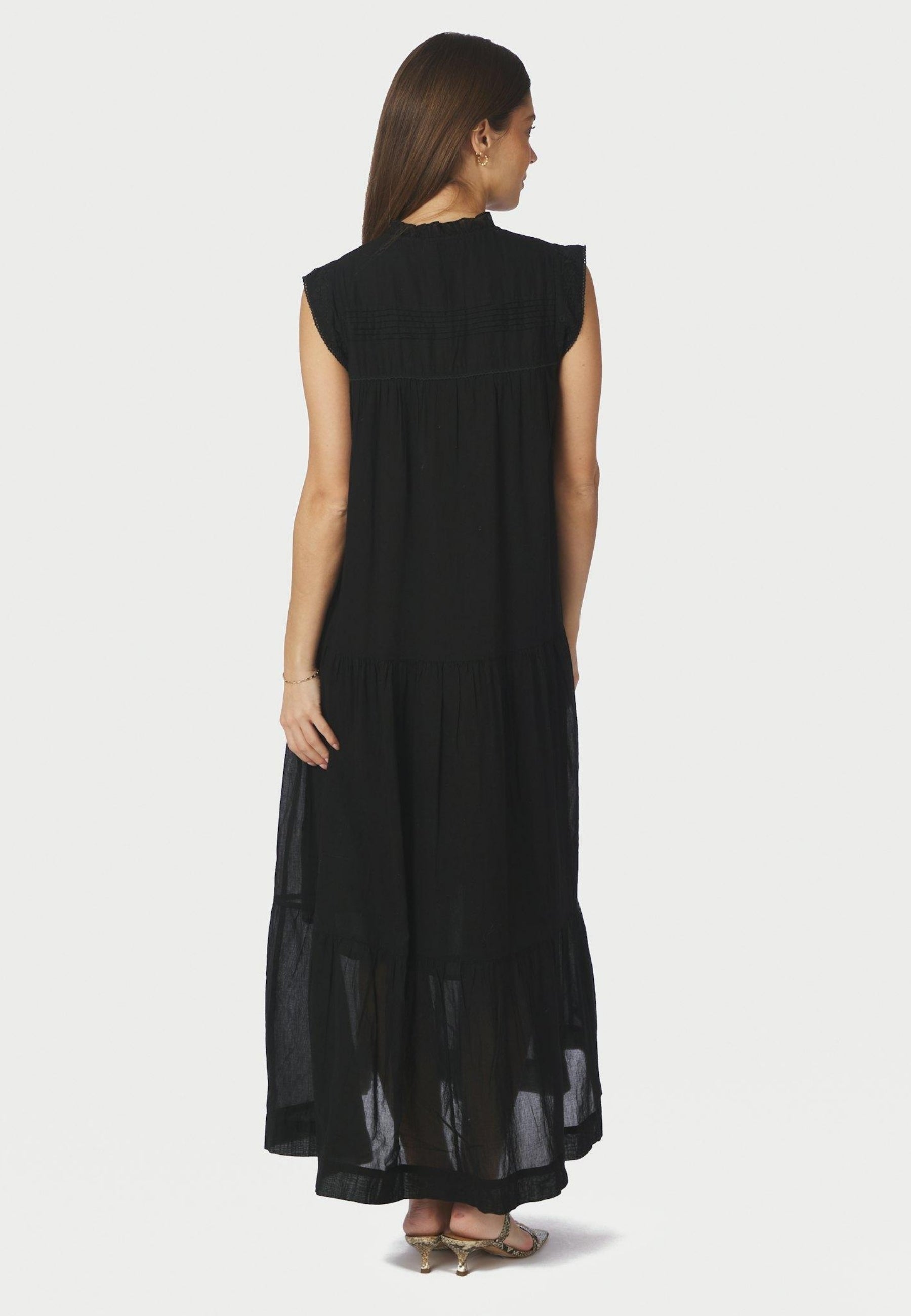 169064 Veana S Voile Maxi Dress_Black_Model_2