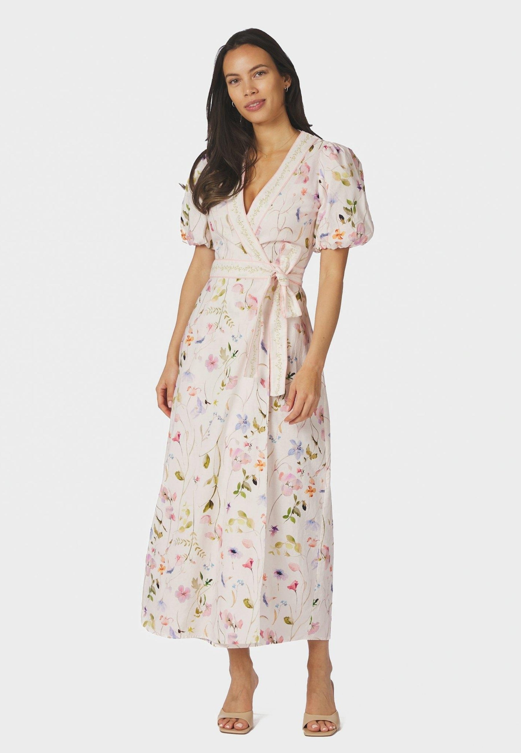 169020 Clarine Flower Dress_Off White_Model_0