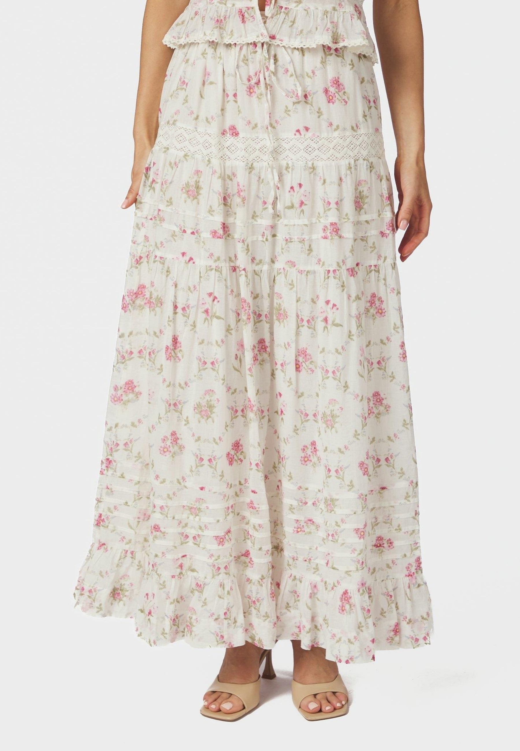 168727 Fippo Spring Flower Skirt_Off White_Model_2
