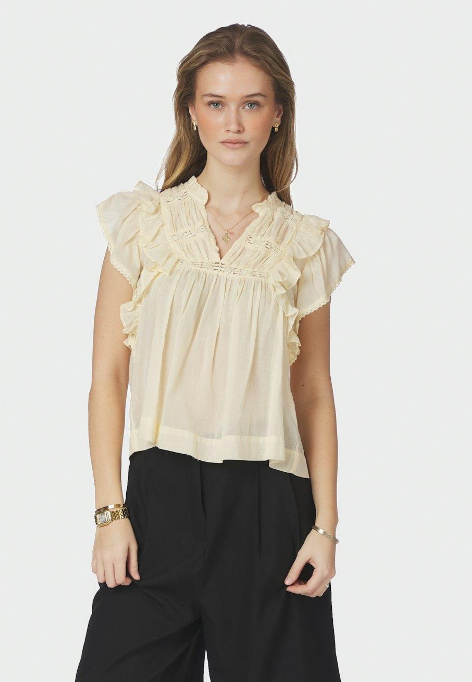159881 Jayla S Voile Top_Butter Yellow_Model_0