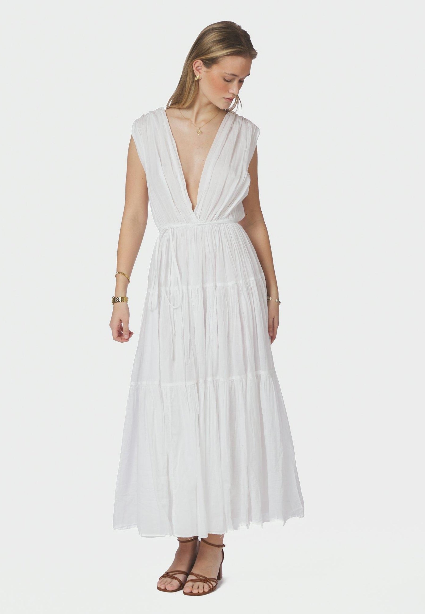 167917 Misha S Voile Dress_White_Model_0