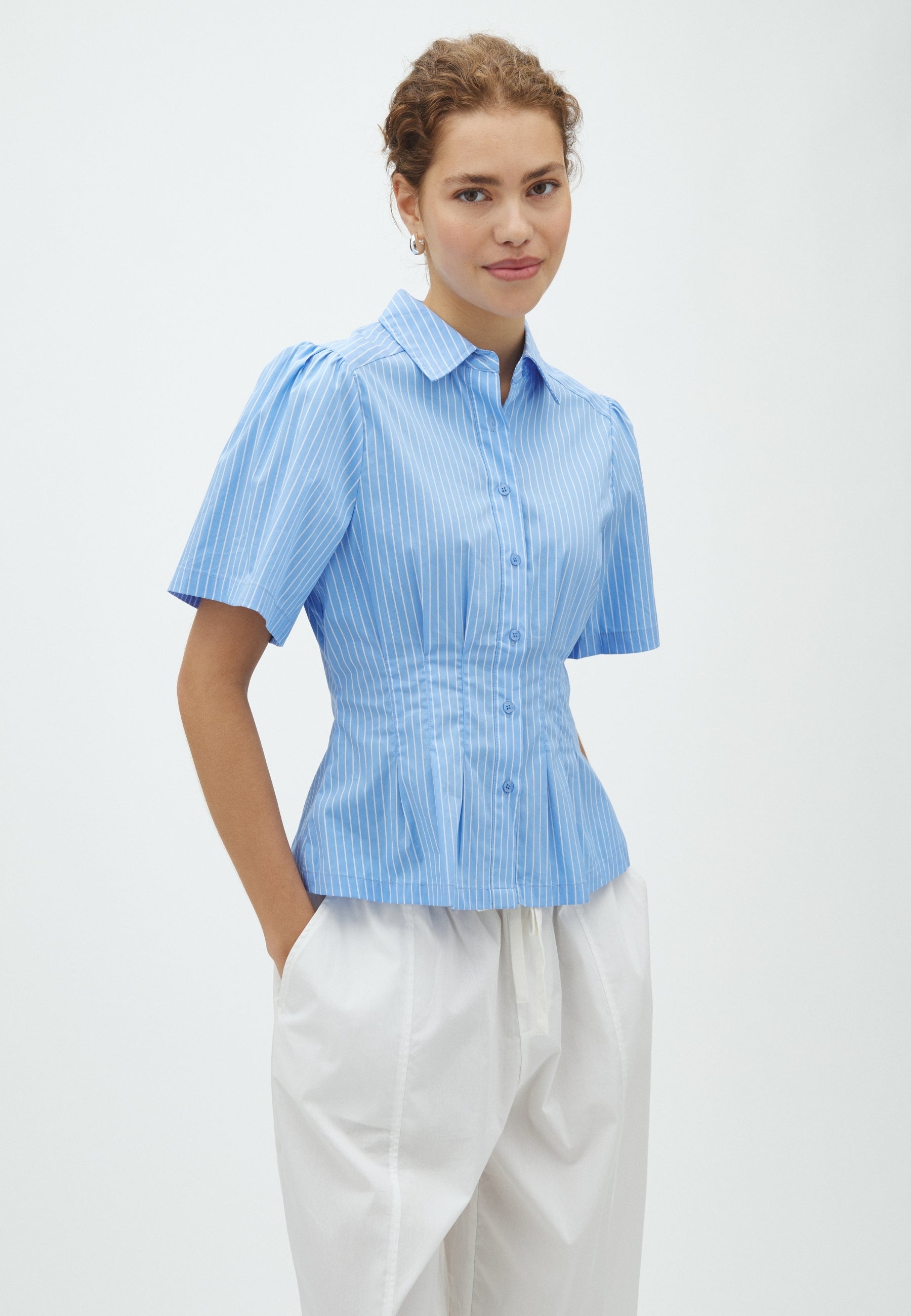 170012 Palara Stripe Poplin Shirt_Light Blue_Model_0