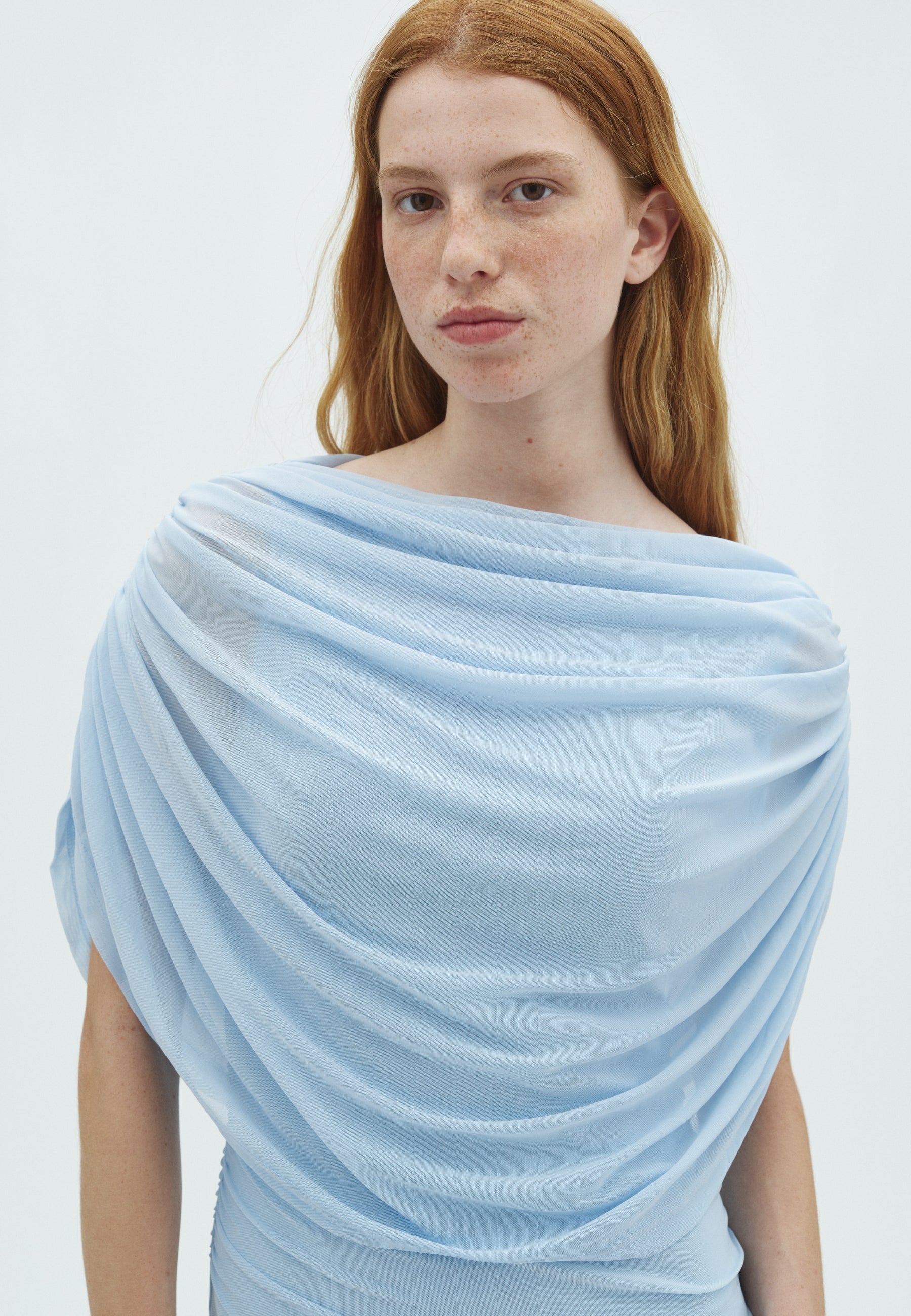 170176 Fottuna Drape Mesh Dress_Light Blue_Model_1