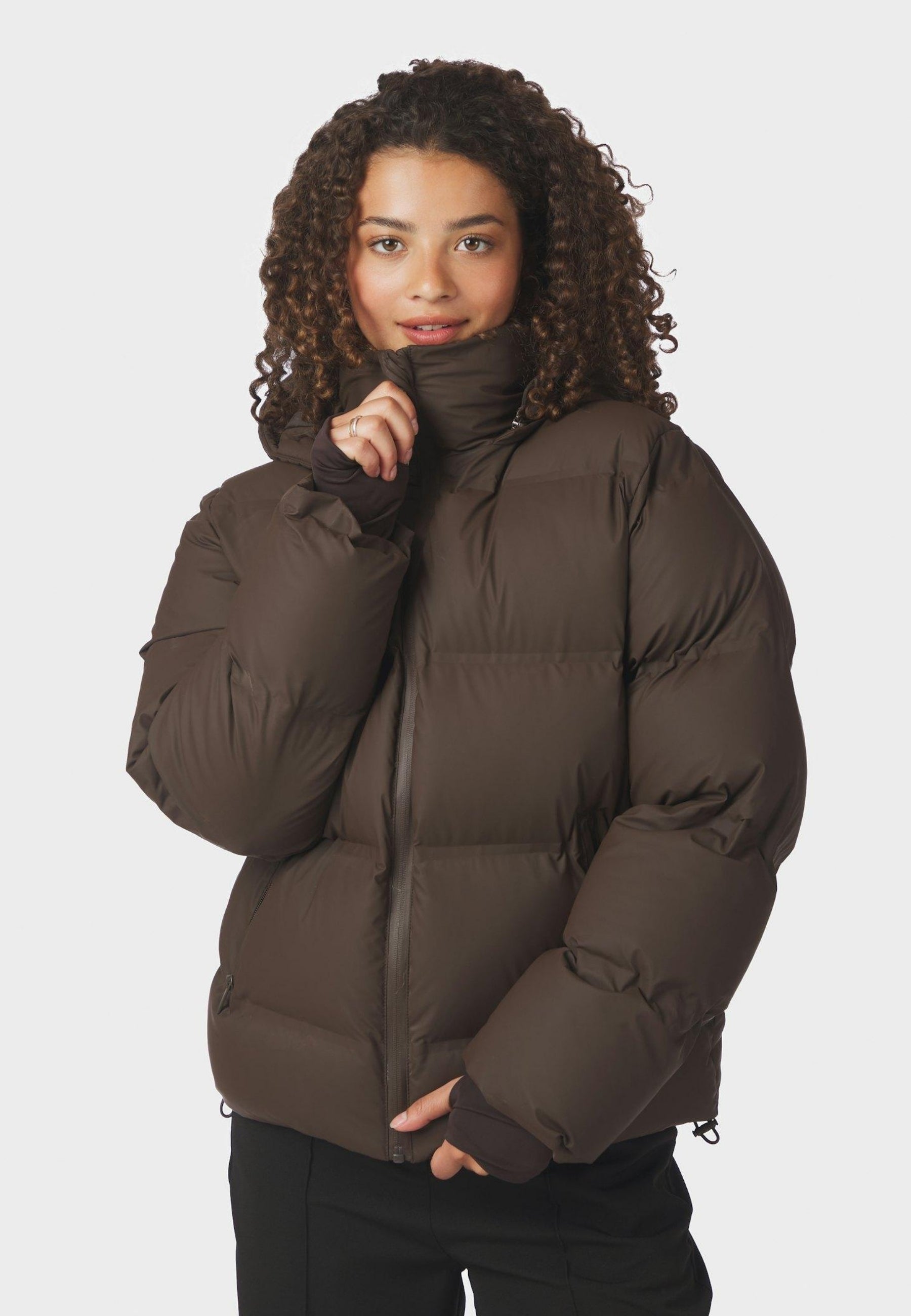 158082 Fox C Puffer Jacket_Dark Brown_Model_0