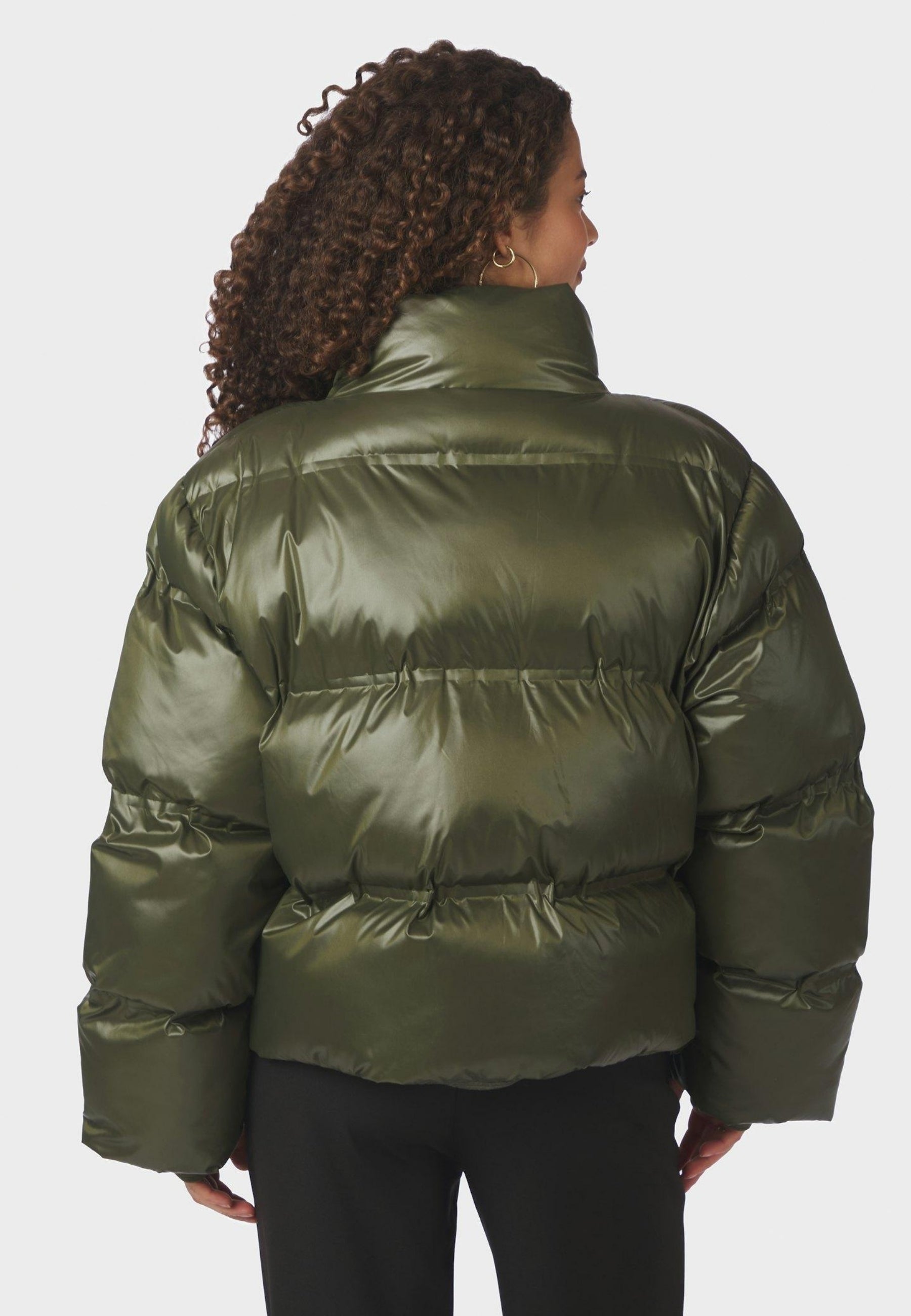 165094 Rhea Shiny Puffer Jacket_Olive_Model_2