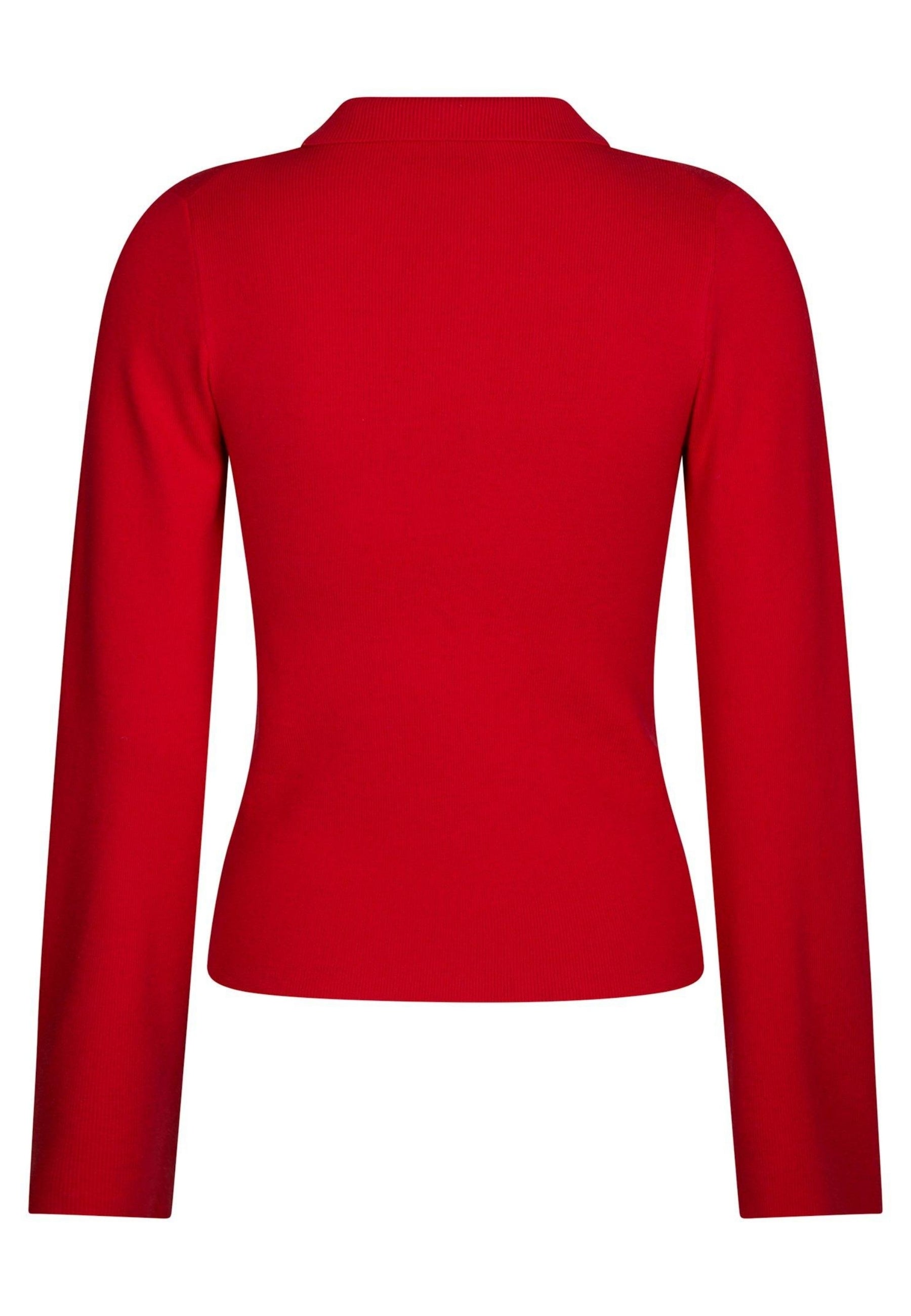 169864 Fannya LS Solid Knit Polo_Red_Packshot_1