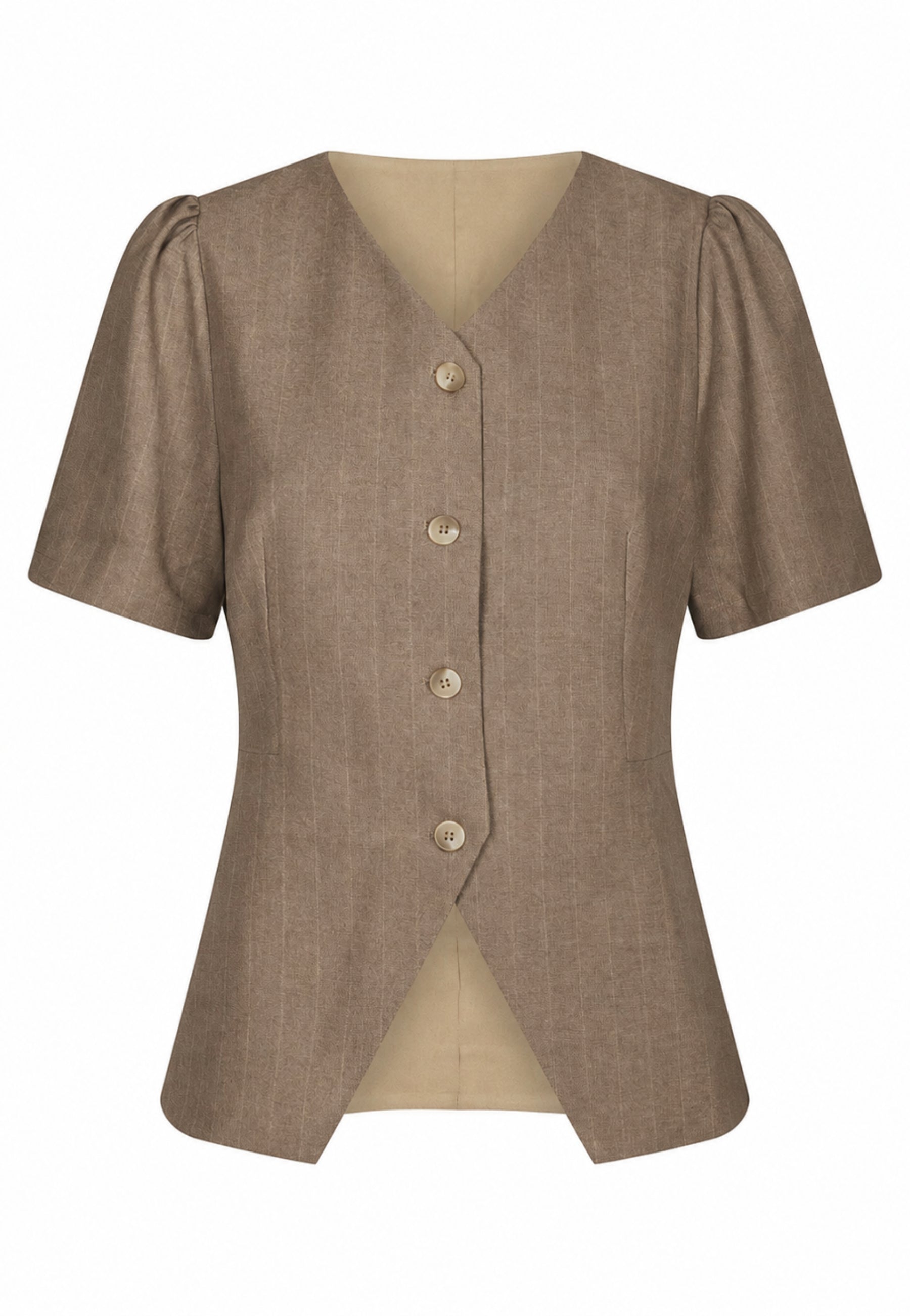 170530 Sules Pinstripe Blouse_Taupe_Packshot_0