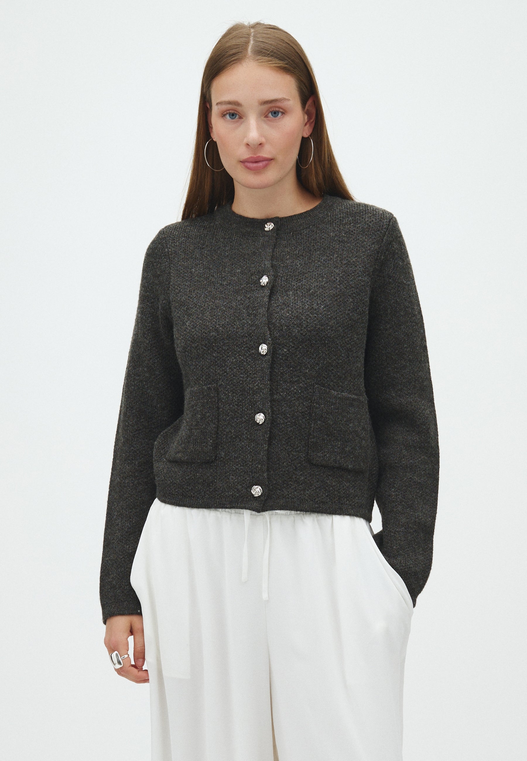 170033 Albie Knit Cardigan_Antracit_Model_0