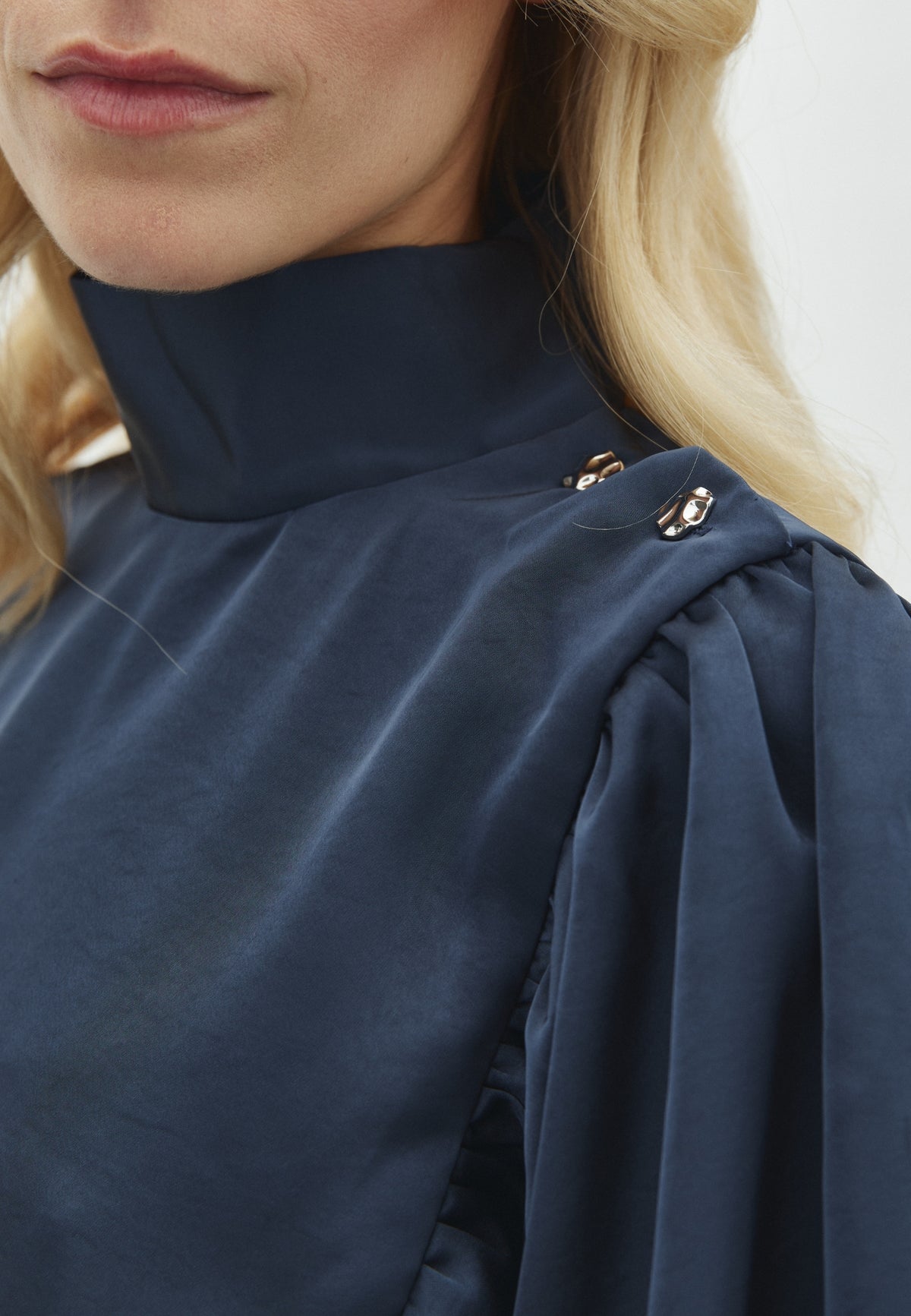 171157 Warisa Heavy Sateen Blouse_Midnight Blue_Model_1