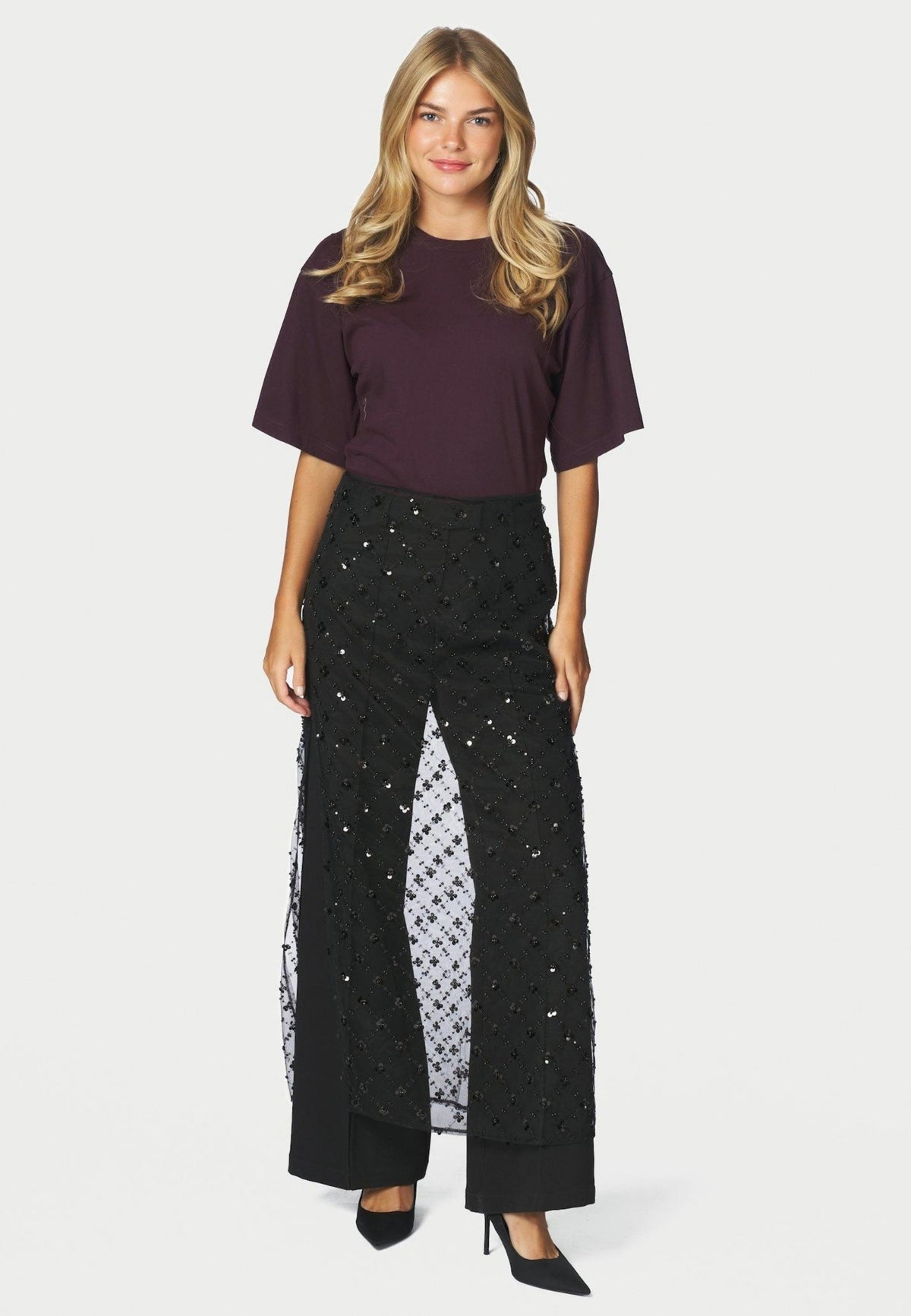 171049 Vianey Mesh Deco Skirt_Black_Model_0
