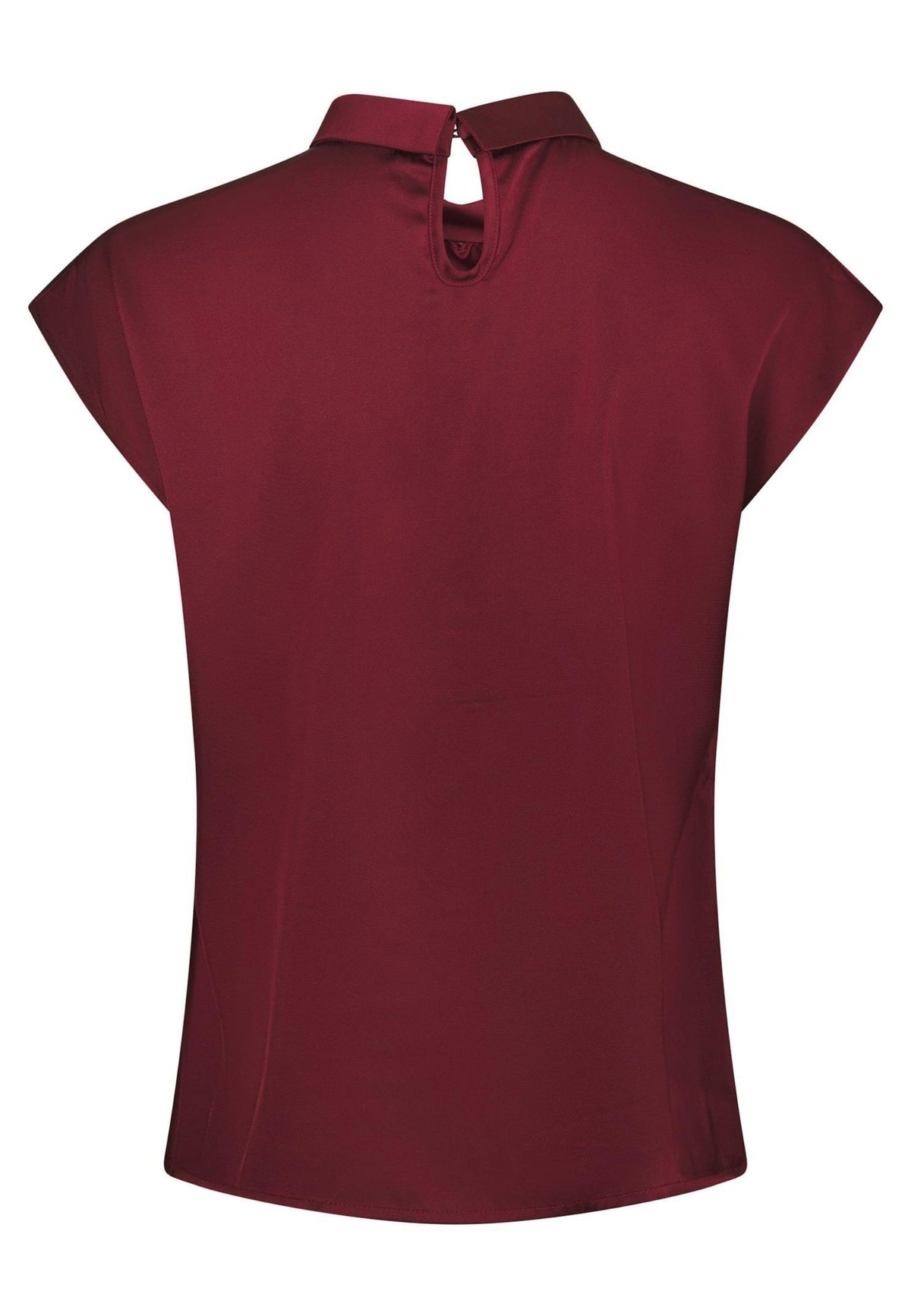 160990 Fleur Drapy Satin Blouse_Burgundy_Packshot_1