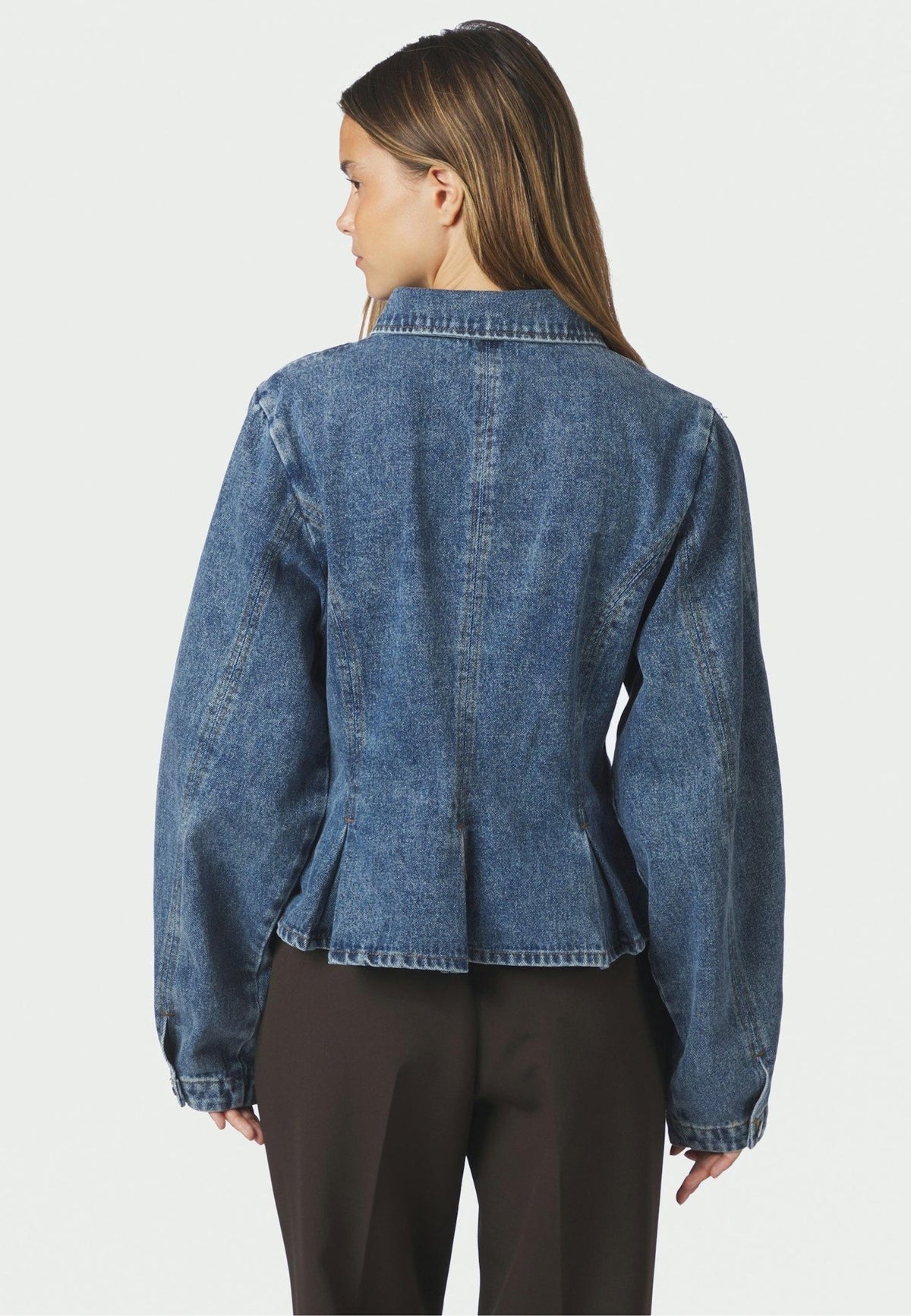 169549 Rivora Denim Peplum Jacket_Blue_Model_2