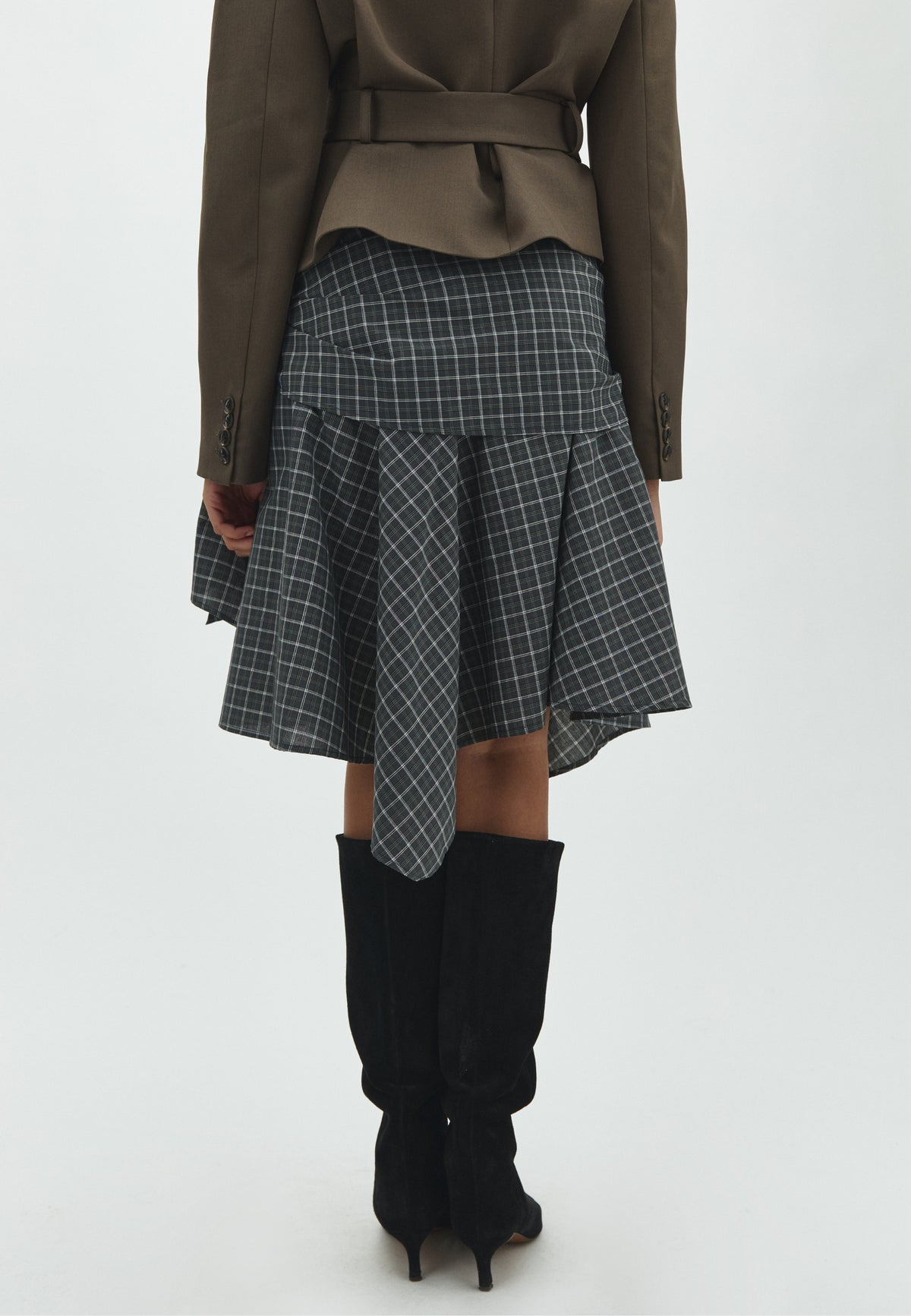 171613 Tabella Check Skirt_Dusty Green_Model_2